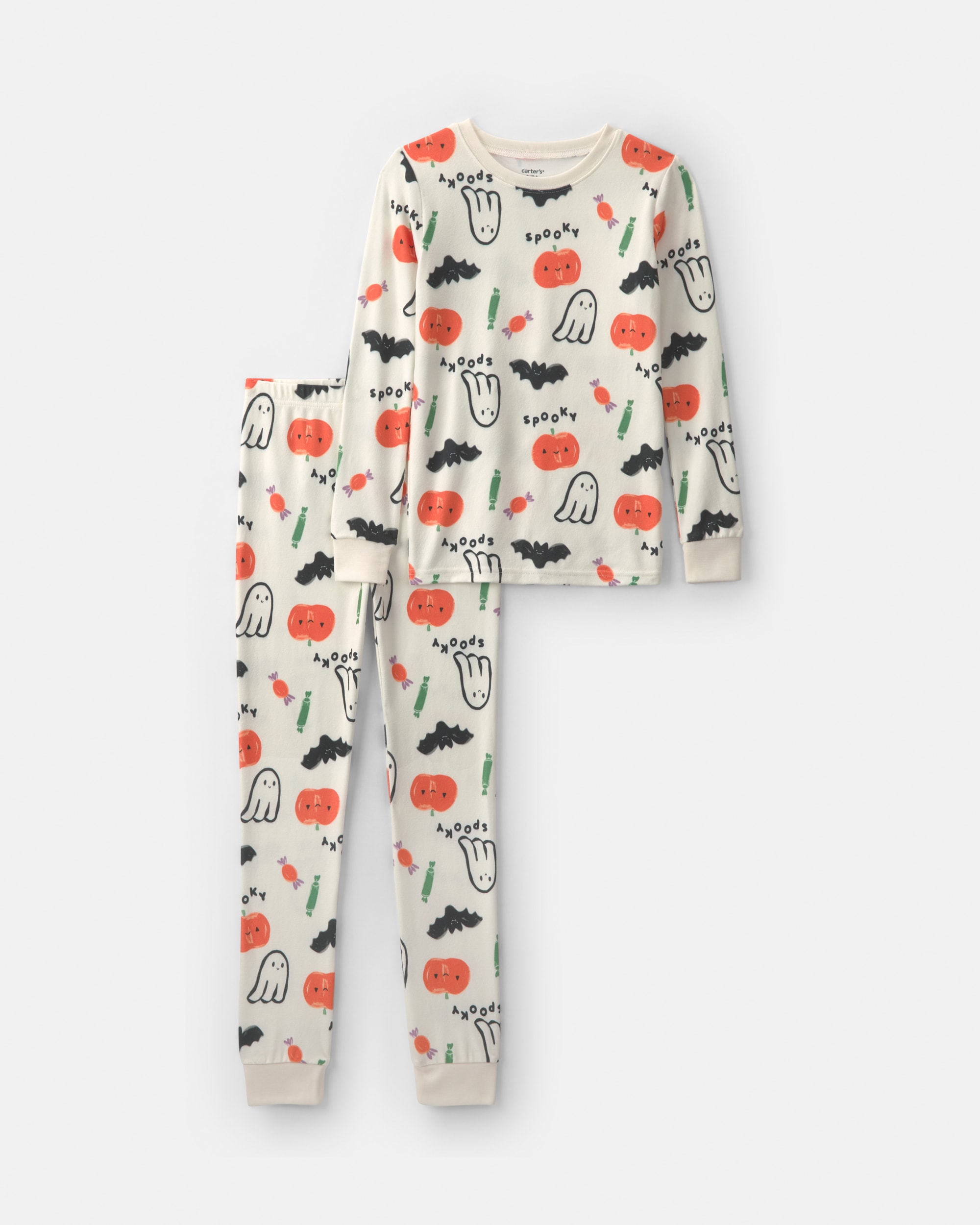 Kids 2-Piece Halloween Long-Sleeve Snug Fit Pyjama Set