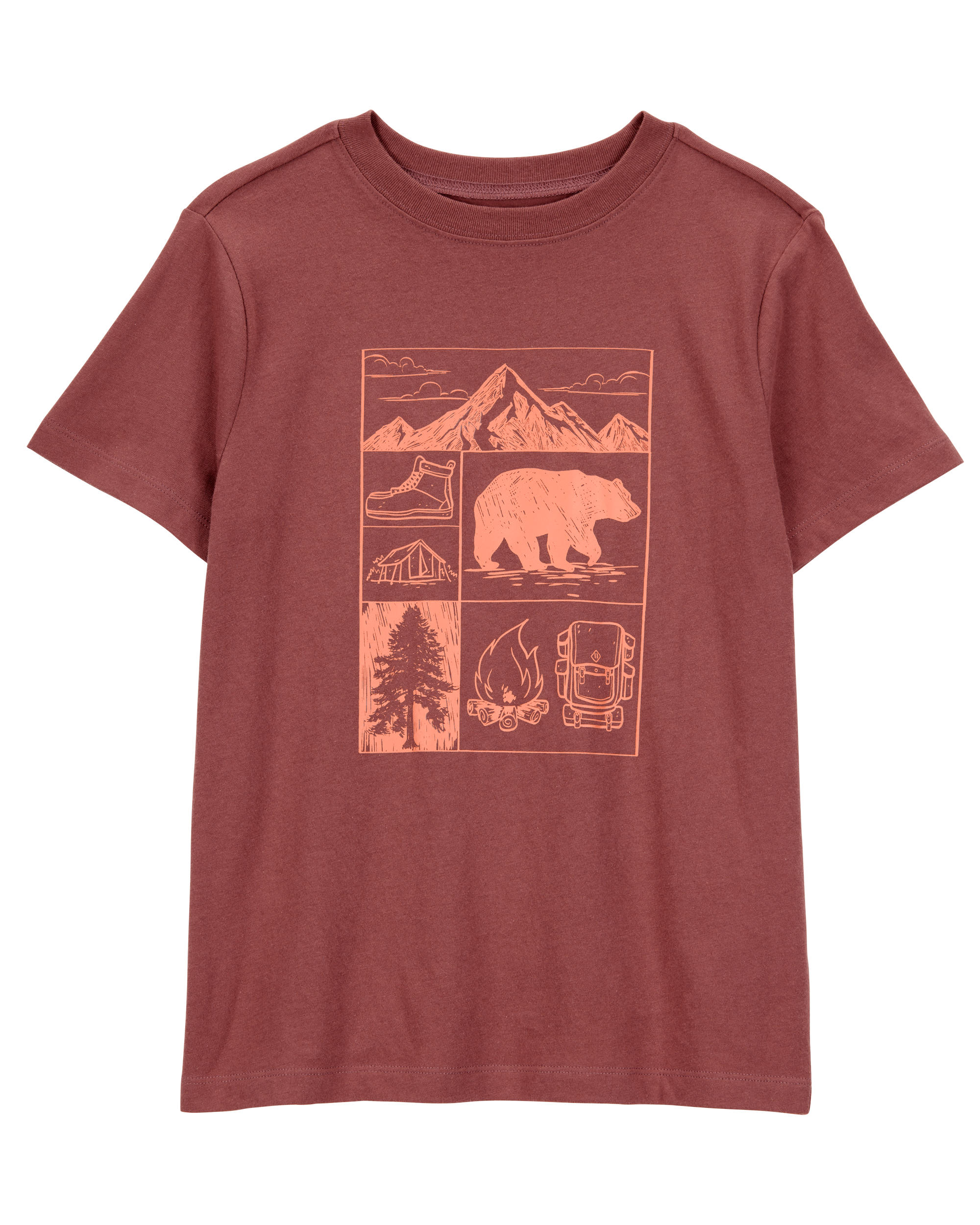 Kid Scenic Mountain Short-Sleeve Graphic Tee - Brown