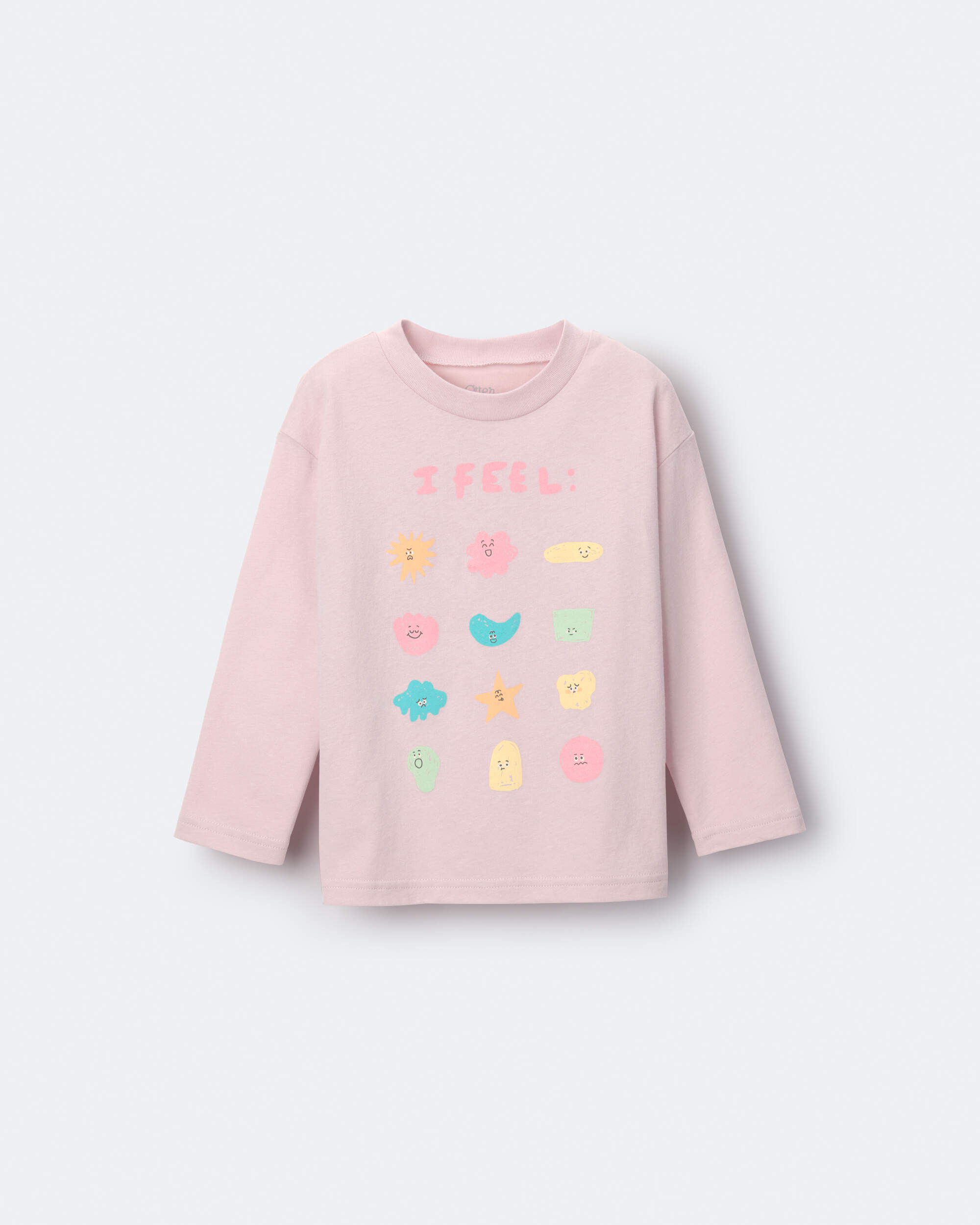 Toddler Girl 'I Feel' Long-Sleeve Relaxed Graphic Tee - Rose