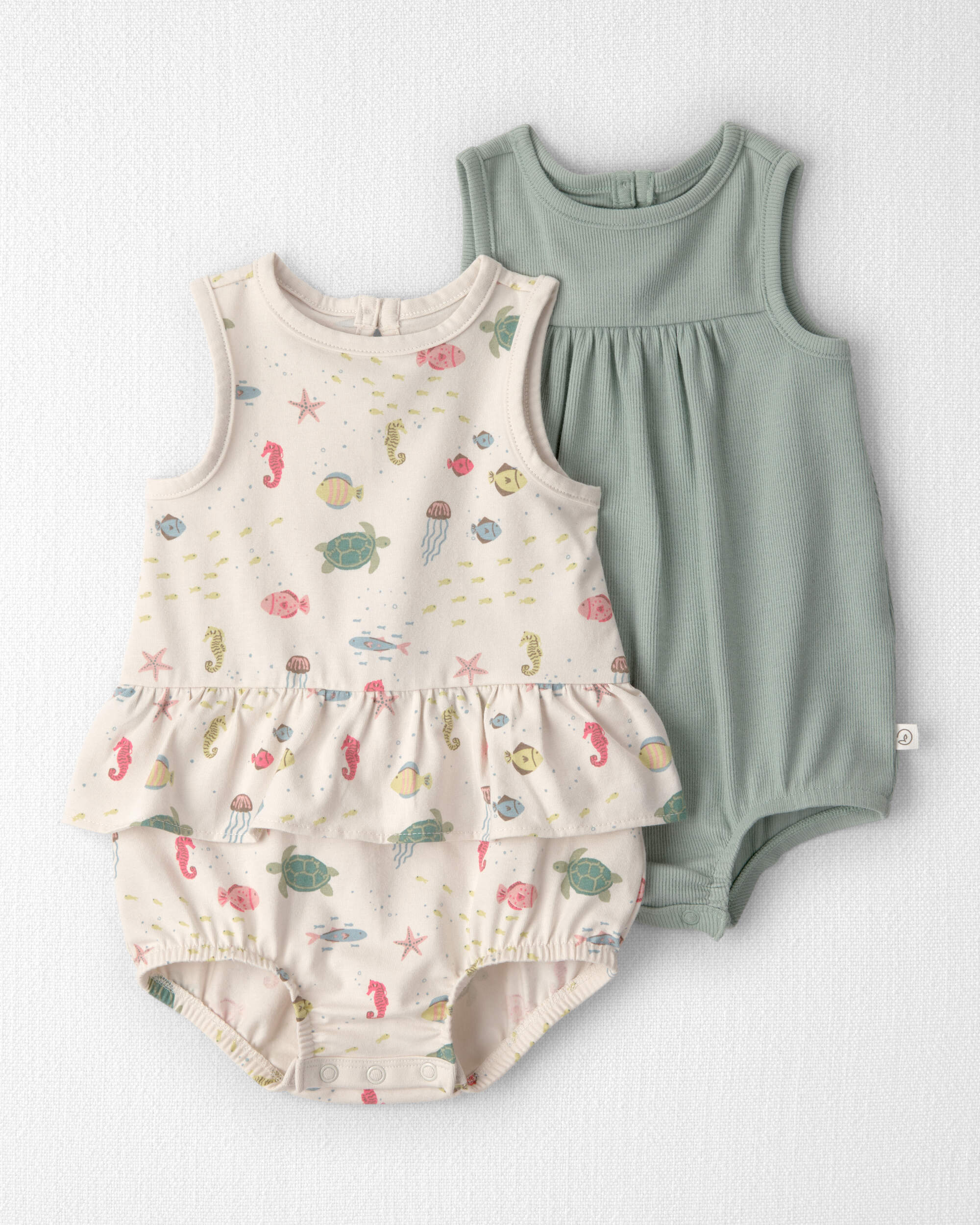 Baby Girl 2-Pack Organic Cotton Bubble Under The Sea