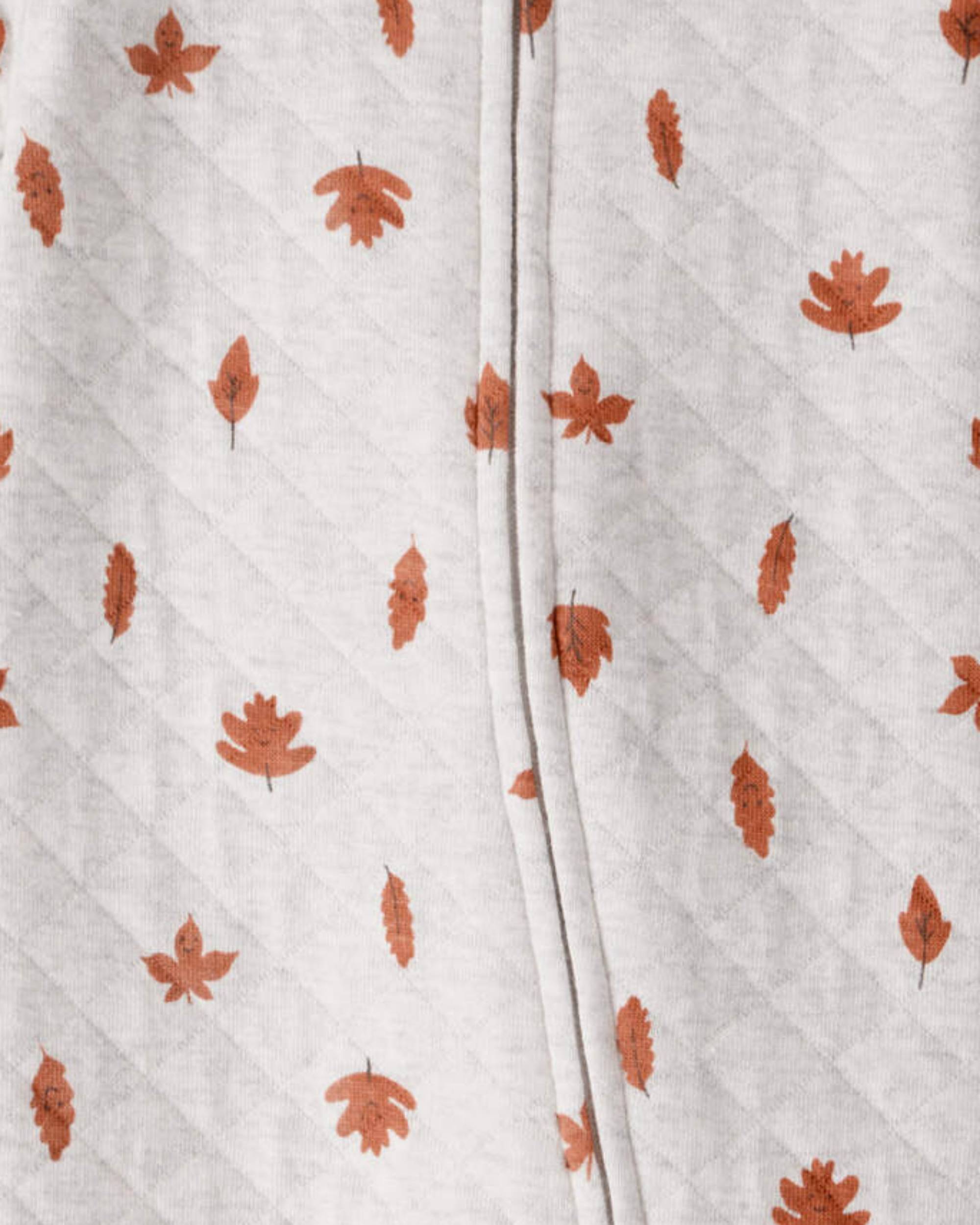 Baby Quilted Sleep & Play Pyjamas Made with Organic Cotton Leaves Print