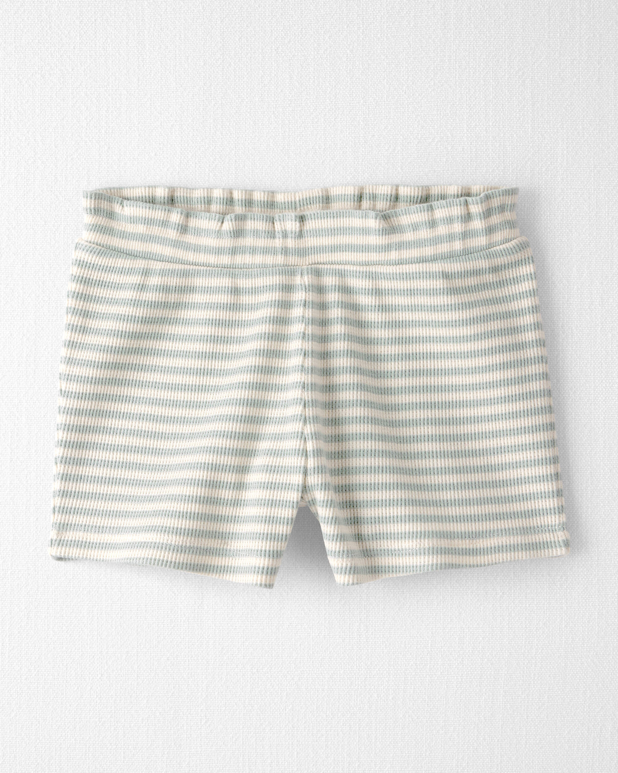 Toddler Girl 2-Piece Organic Cotton Waffle Knit Top & Short Set Stripes