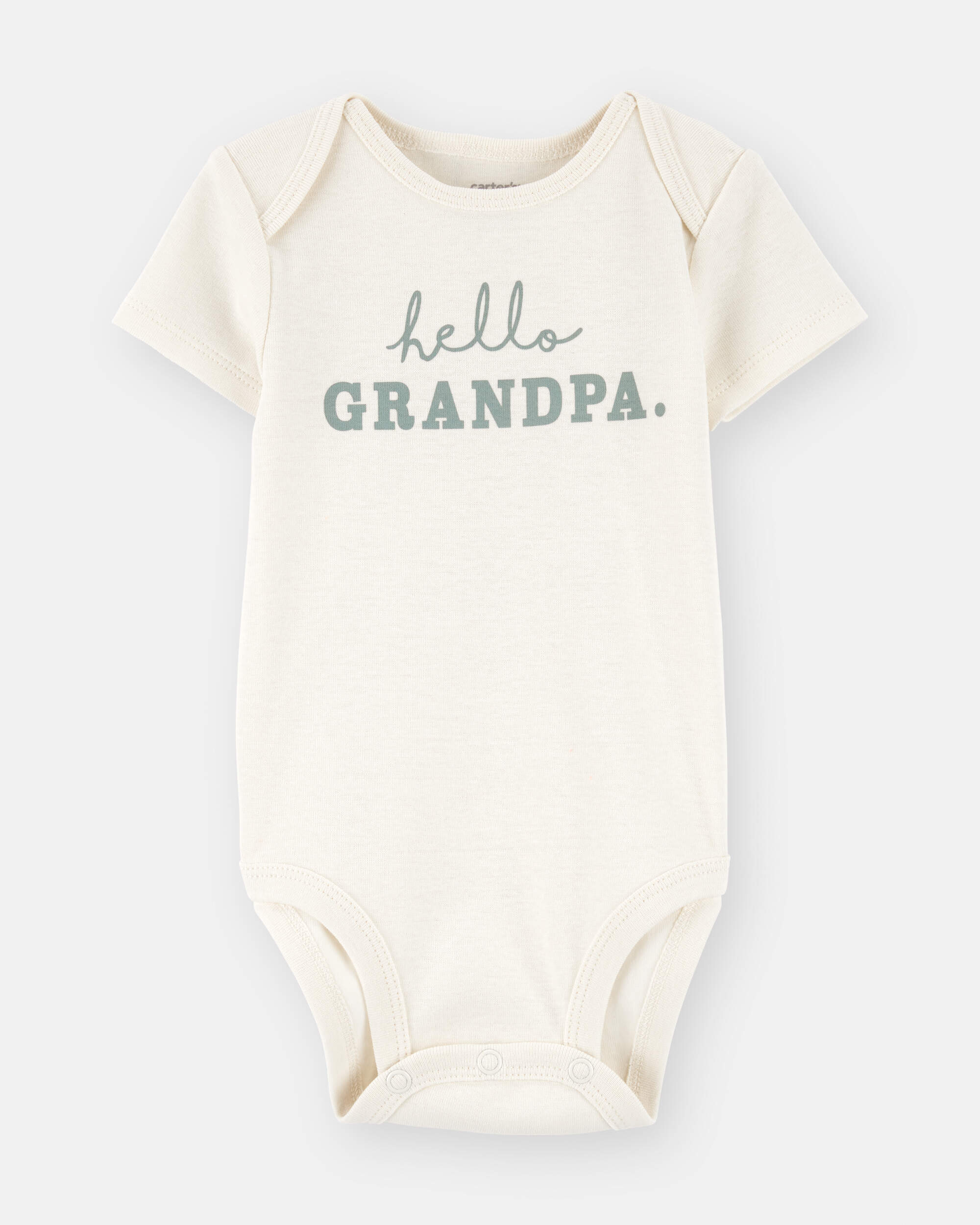 Baby Cotton Short-Sleeve Graphic Bodysuit - White