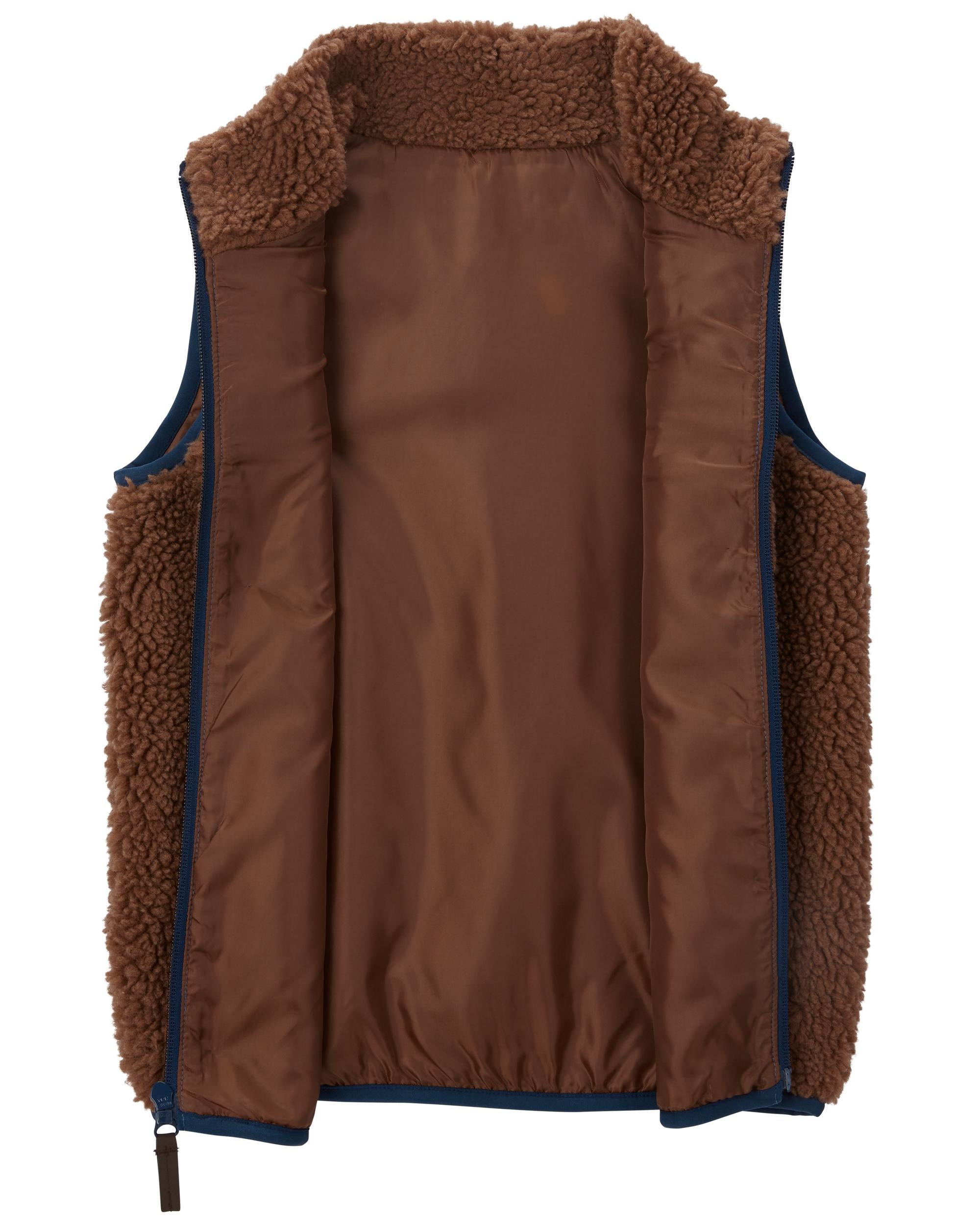 Sherpa zip shop up vest
