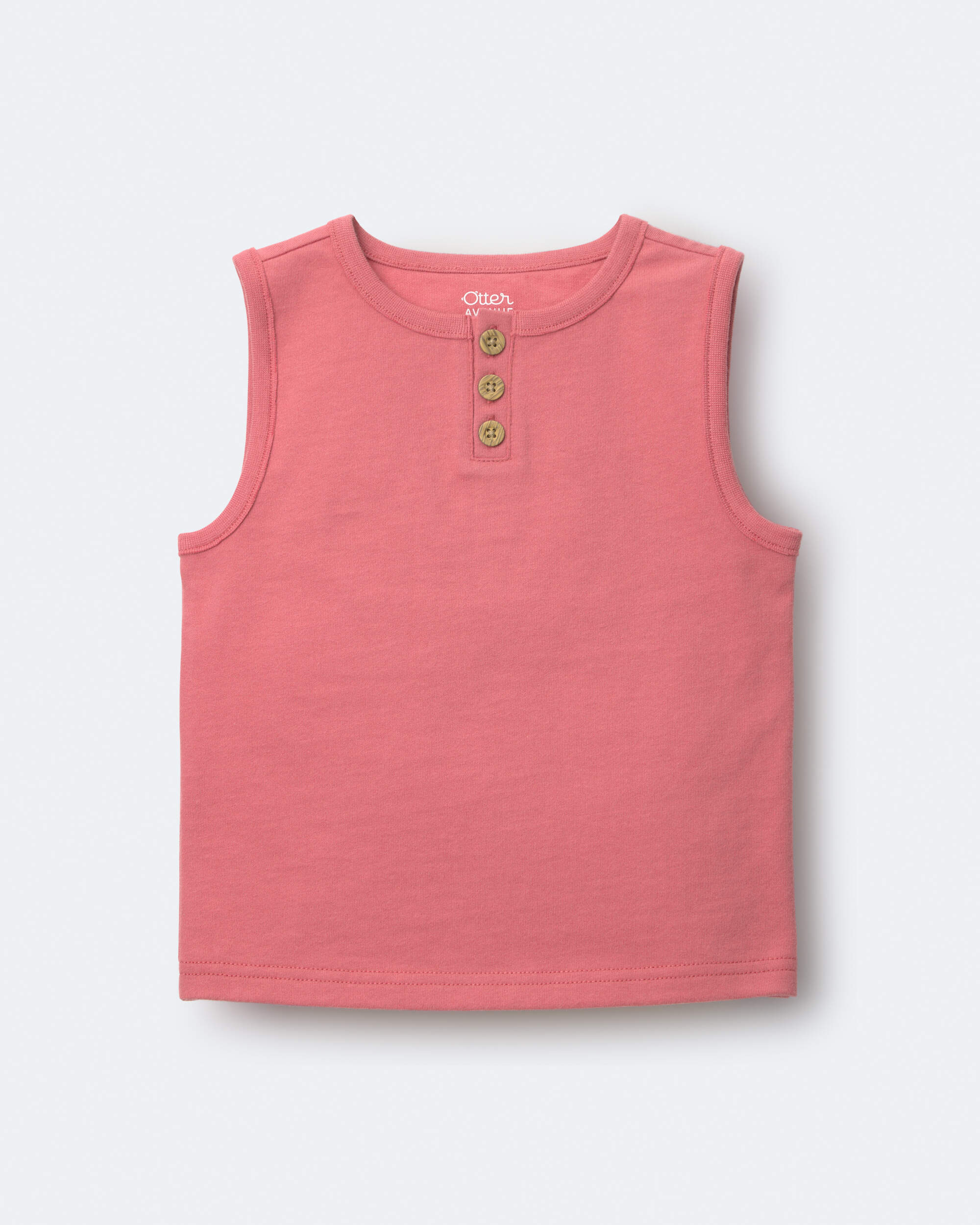 Toddler Boy Henley Tank - Burgundy