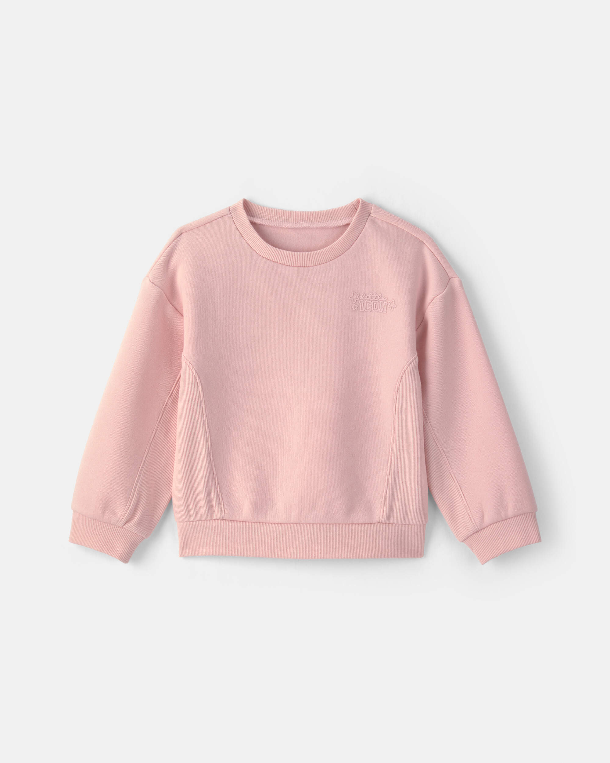 Toddler Girl 'Little Icon' Fleece Pullover Sweatshirt - Pink