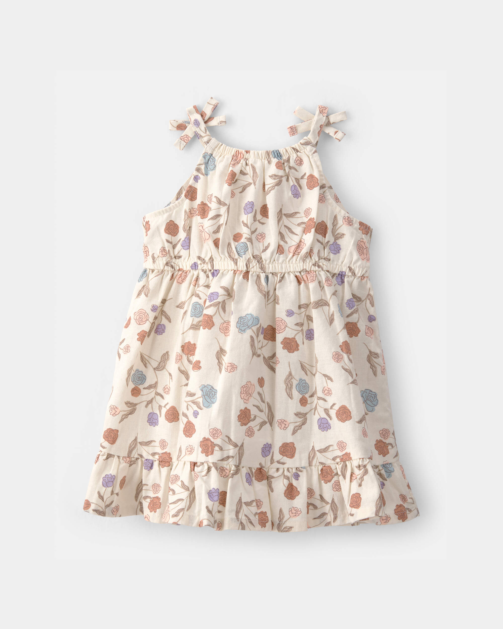 Baby Girl Floral Sleeveless Dress - White