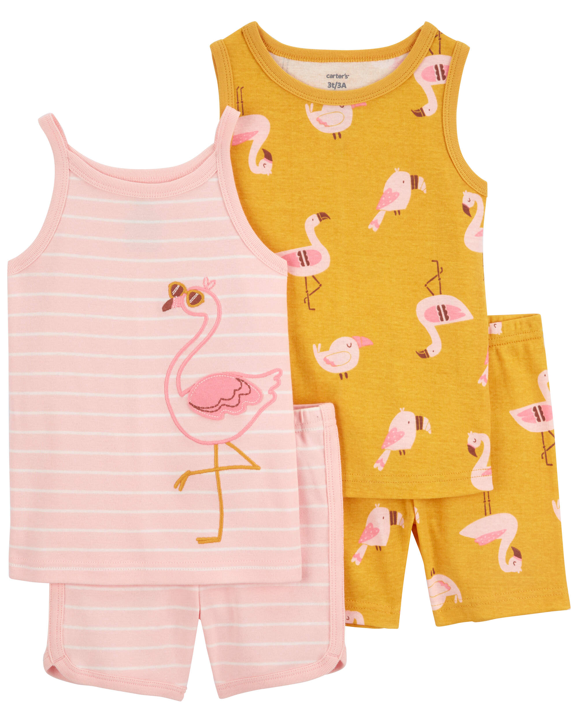 4-Piece Flamingo-Print Pyjamas Set