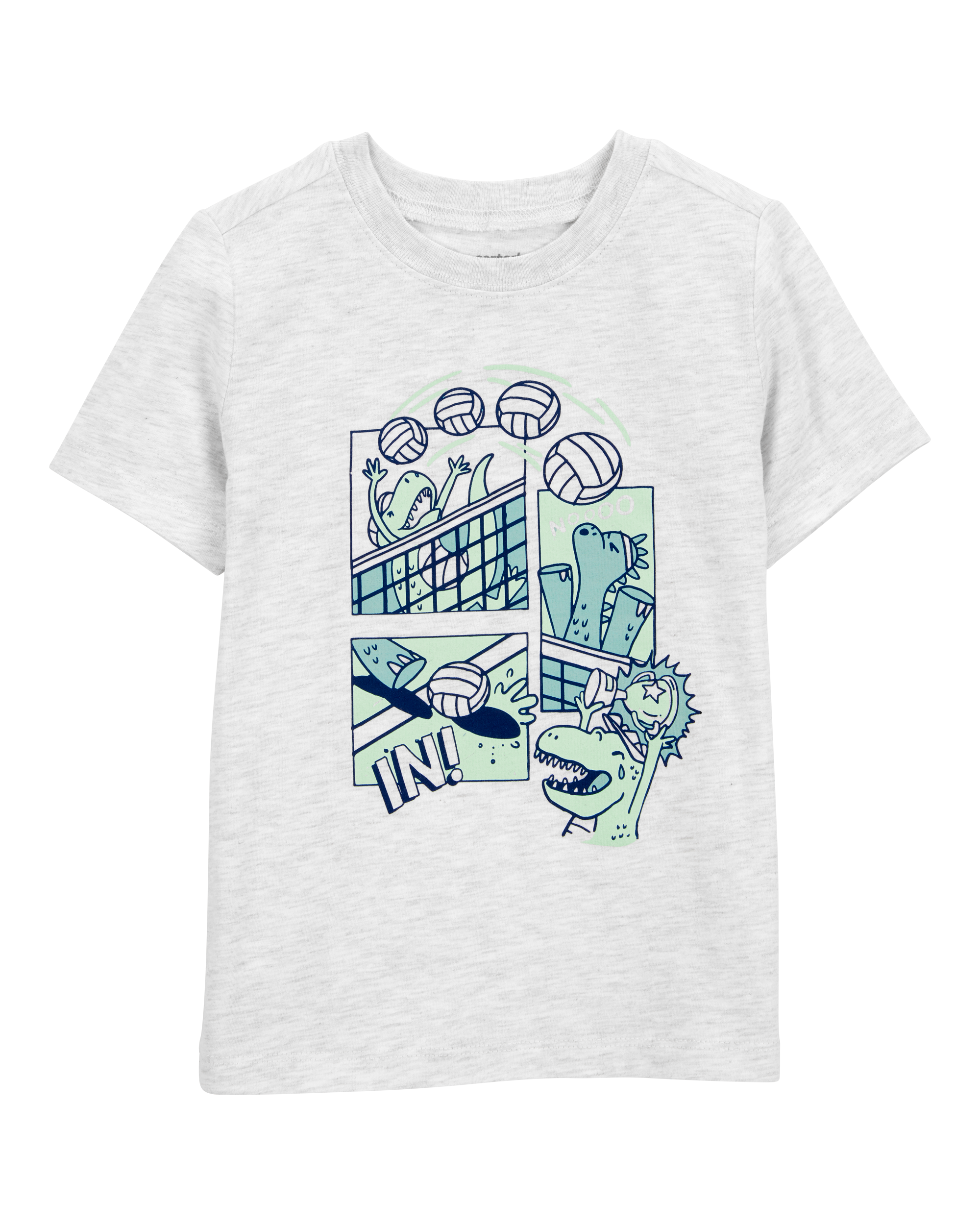 Toddler Volleyball Short-Sleeve Graphic Tee - White
