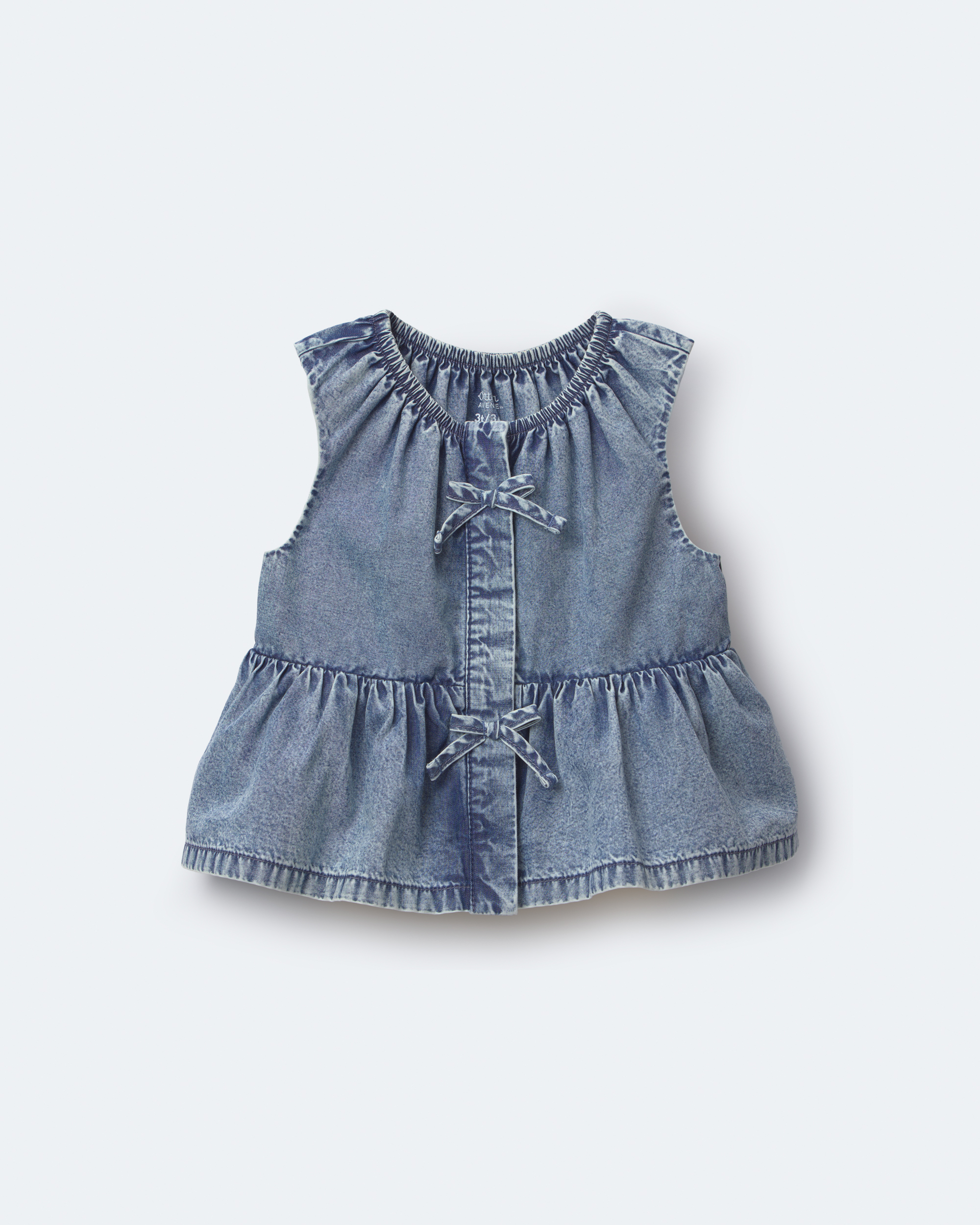 Toddler Girl Peplum Top Chambray