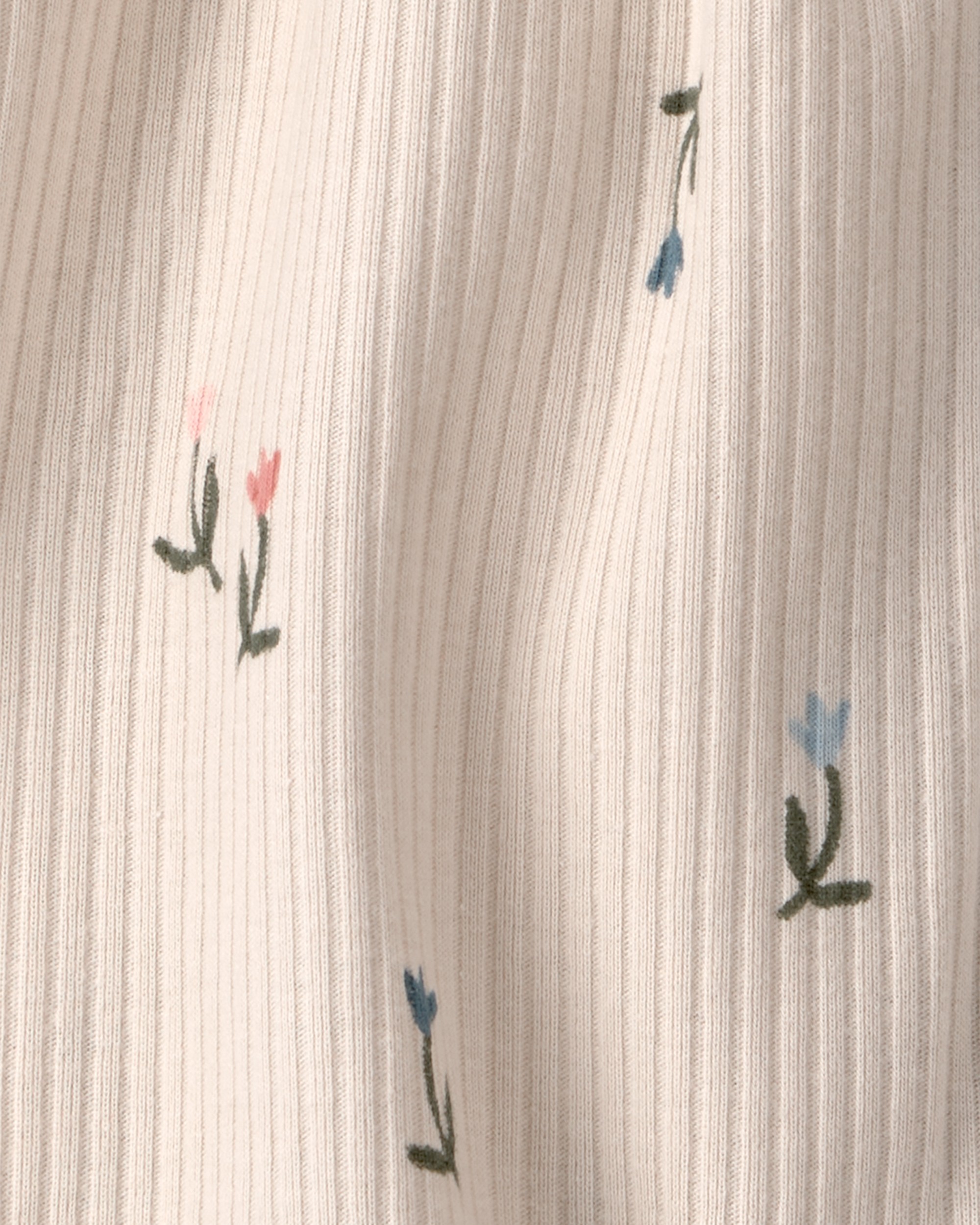 Baby Girl Floral Short-Sleeve Romper - Tan