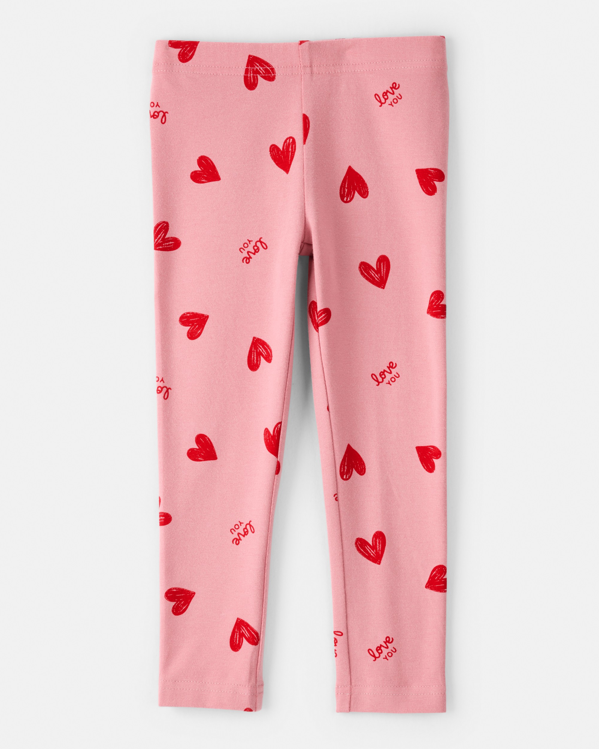 Toddler Girl Heart Pull-On Stretch Leggings - Pink