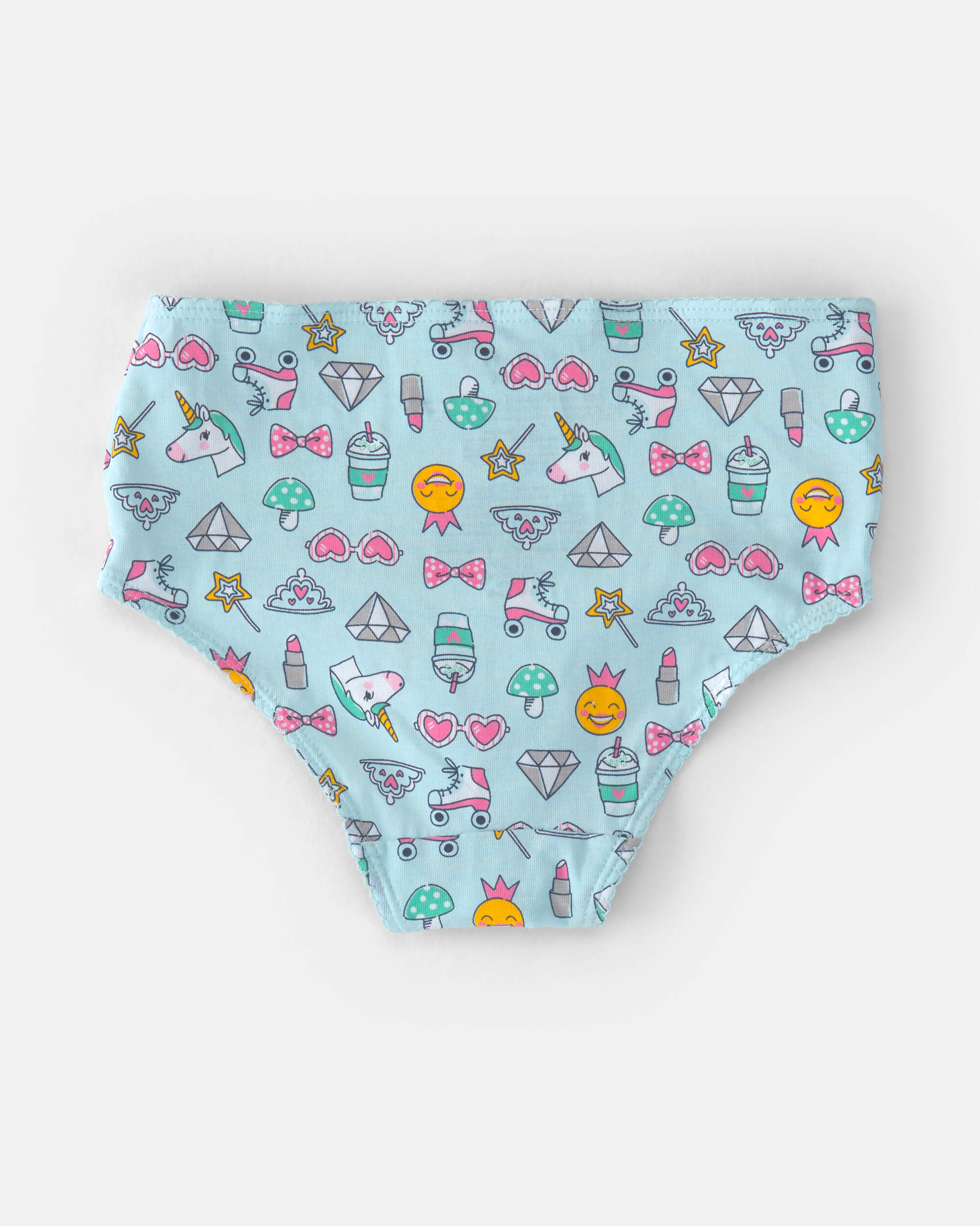 Girls 7-Pack Blue Unicorn Brief Underwear