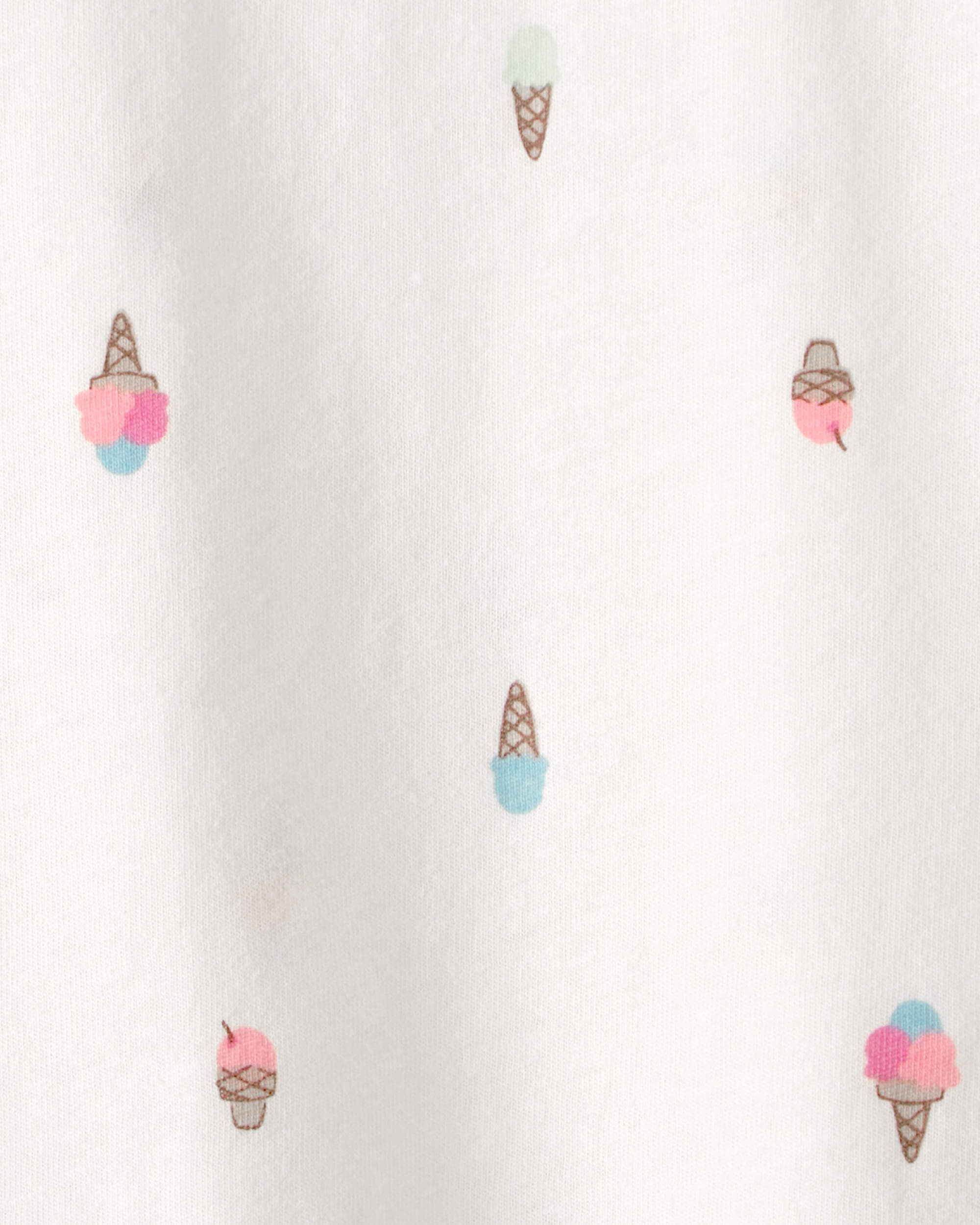 Baby Girl Ice Cream Top - White