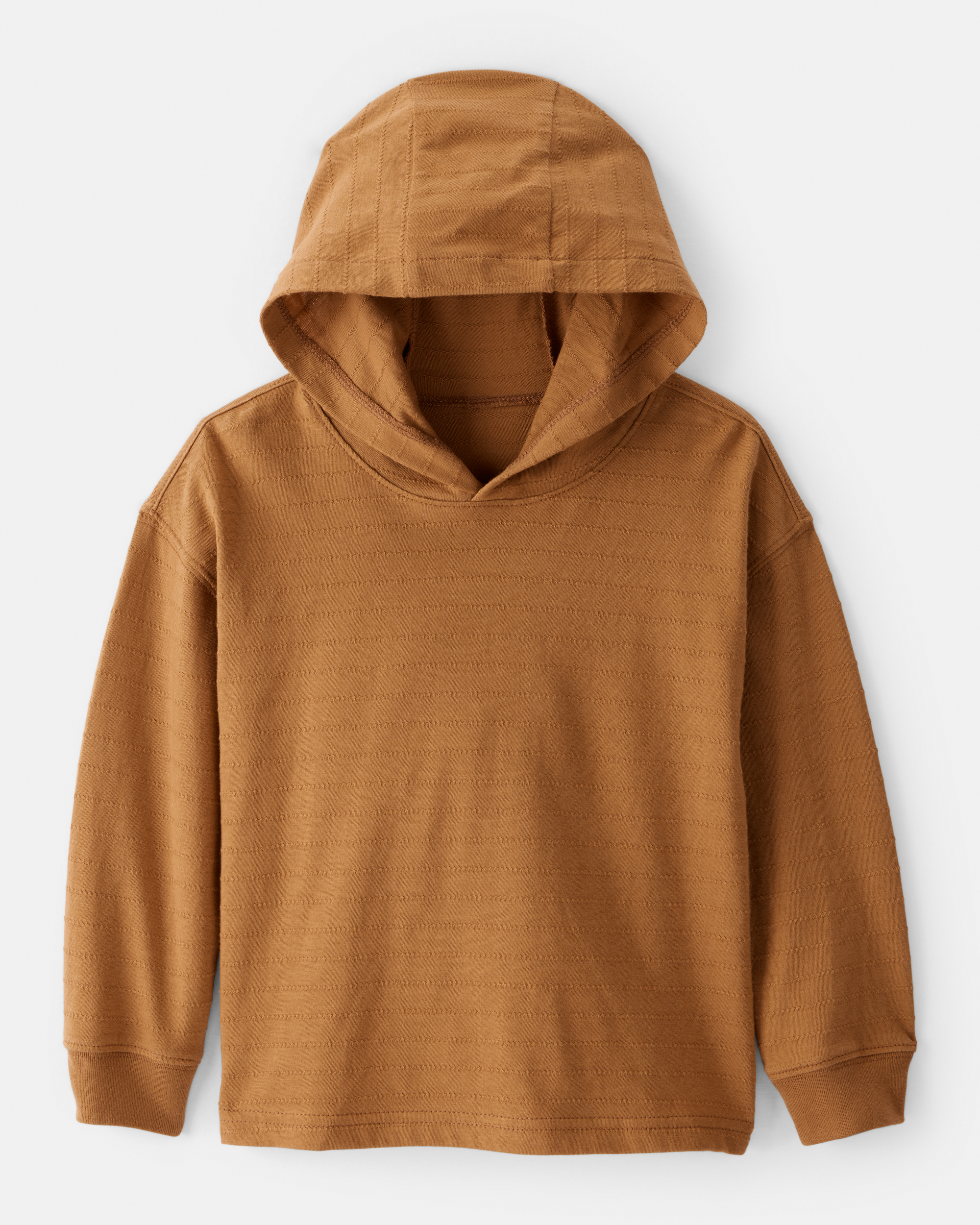 Toddler Boy Cotton Long-Sleeve Hooded Top - Brown