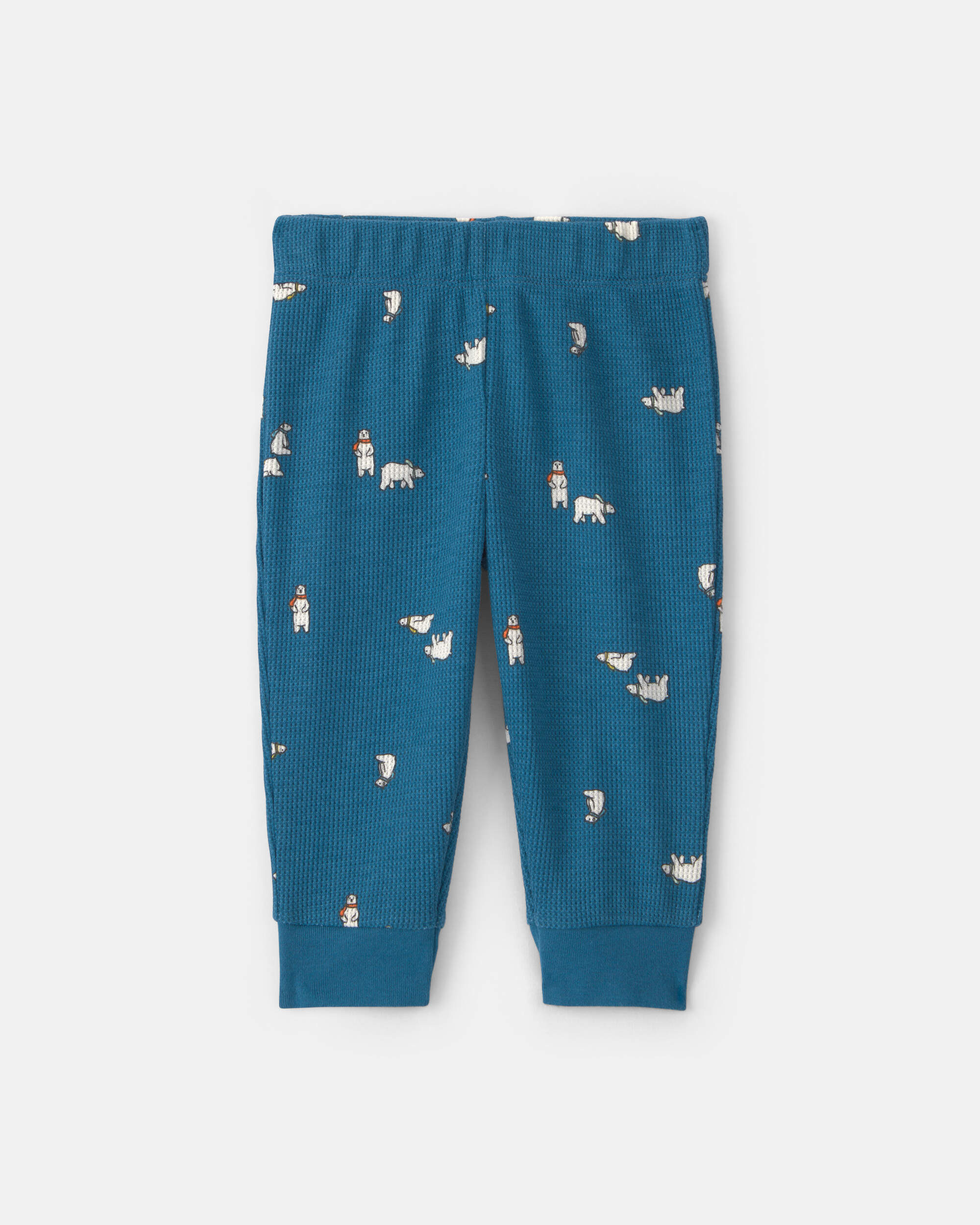 Baby Boy 3-Piece Bear Teddy Fleece Long-Sleeve Layering Set - Blue/Cream