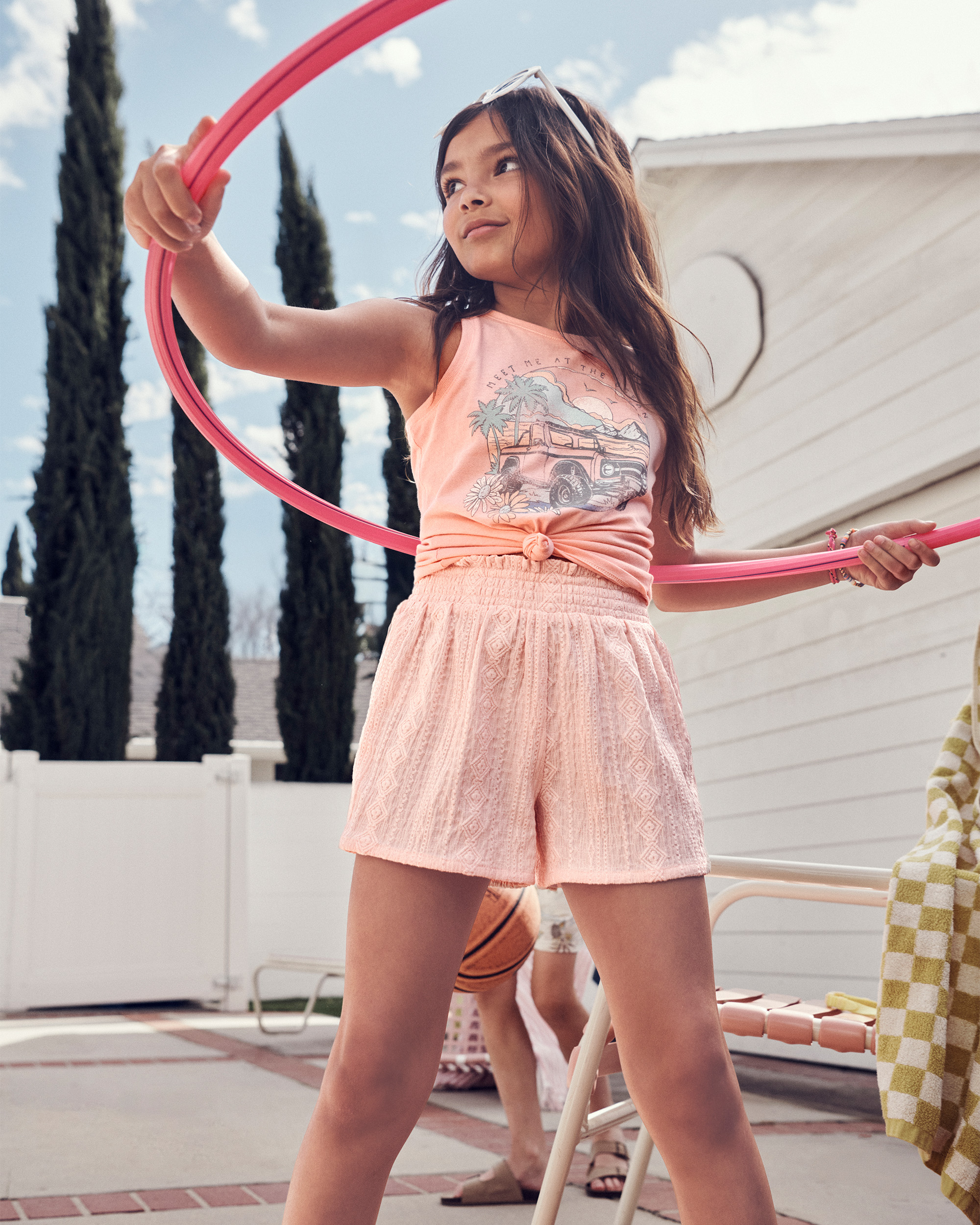 Kid Pull-On Smocked Shorts