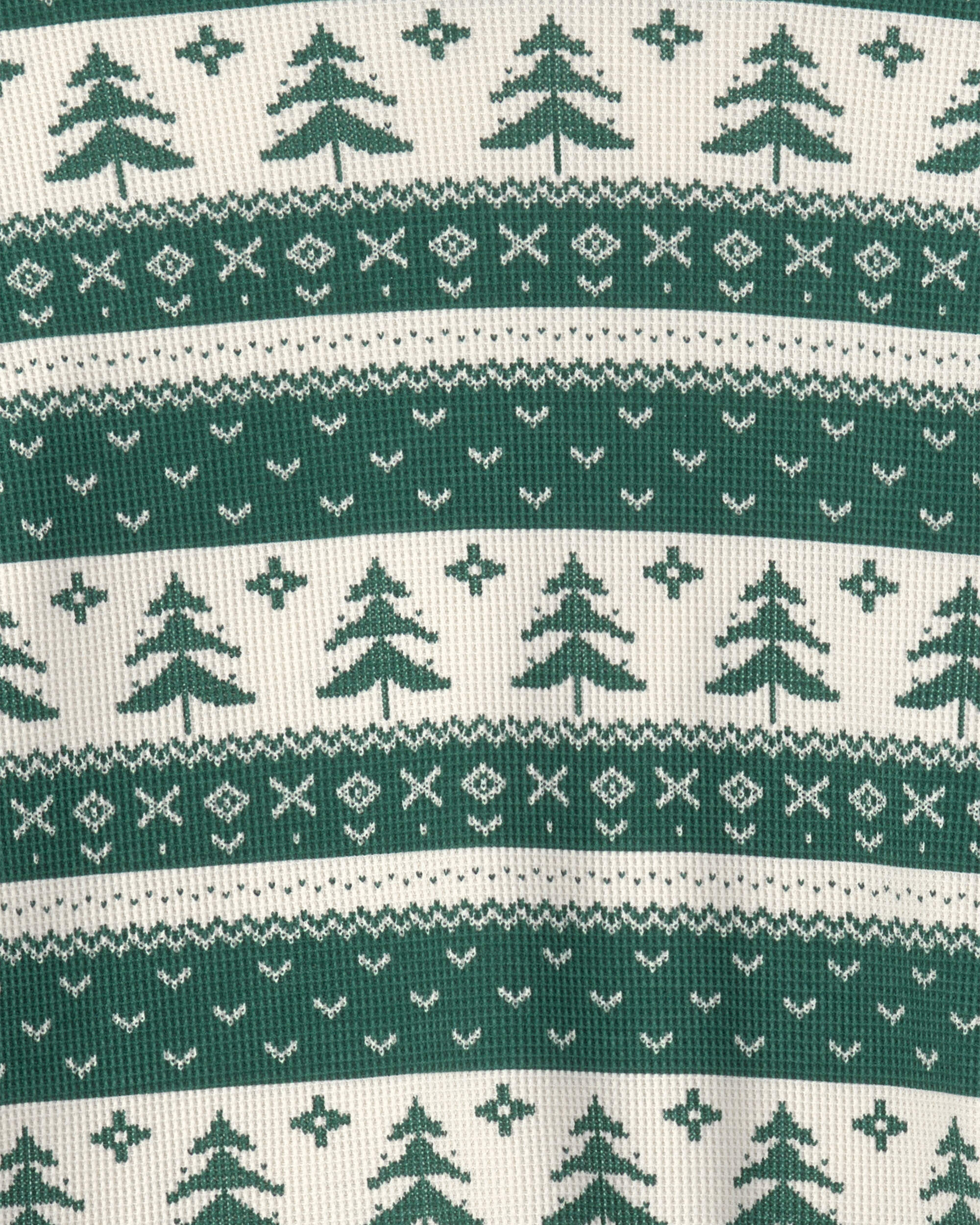 Adult 2-Piece Fair Isle Waffle Knit Pyjamas Made with Organic Cotton