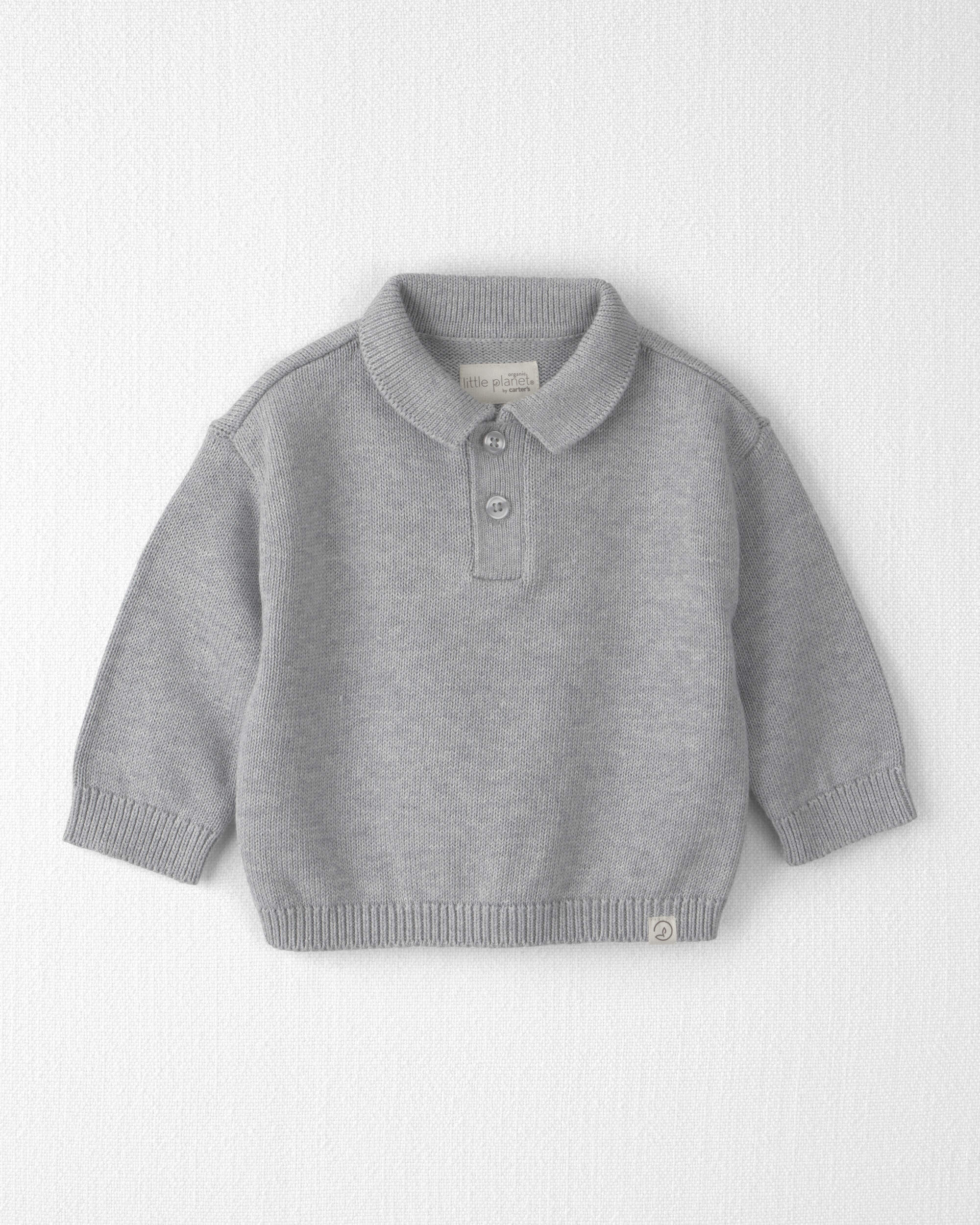 Baby Boy Organic Cotton Sweater Knit Polo