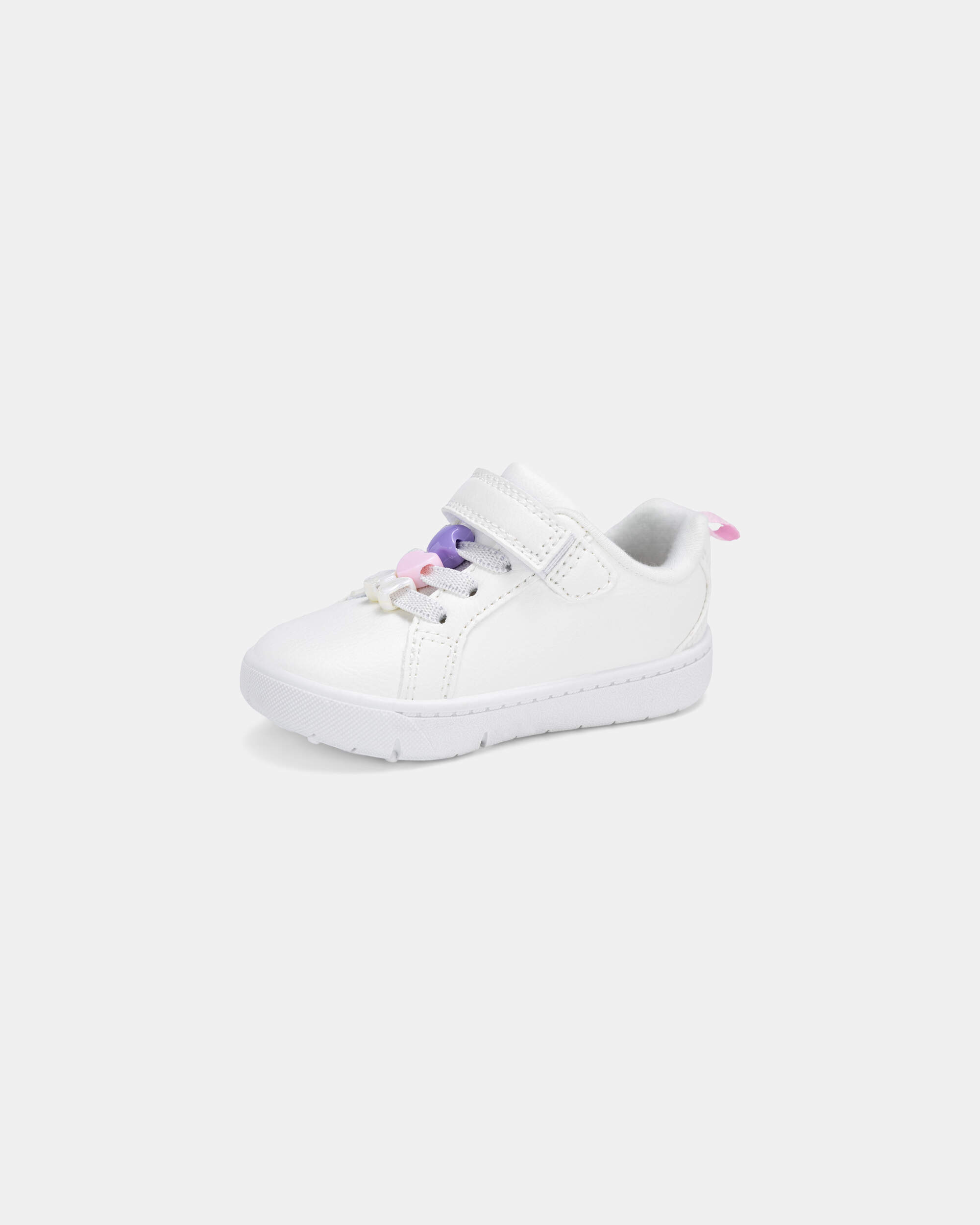 Baby Girl Every Step® First Walker Leopard Charm Sneakers - White