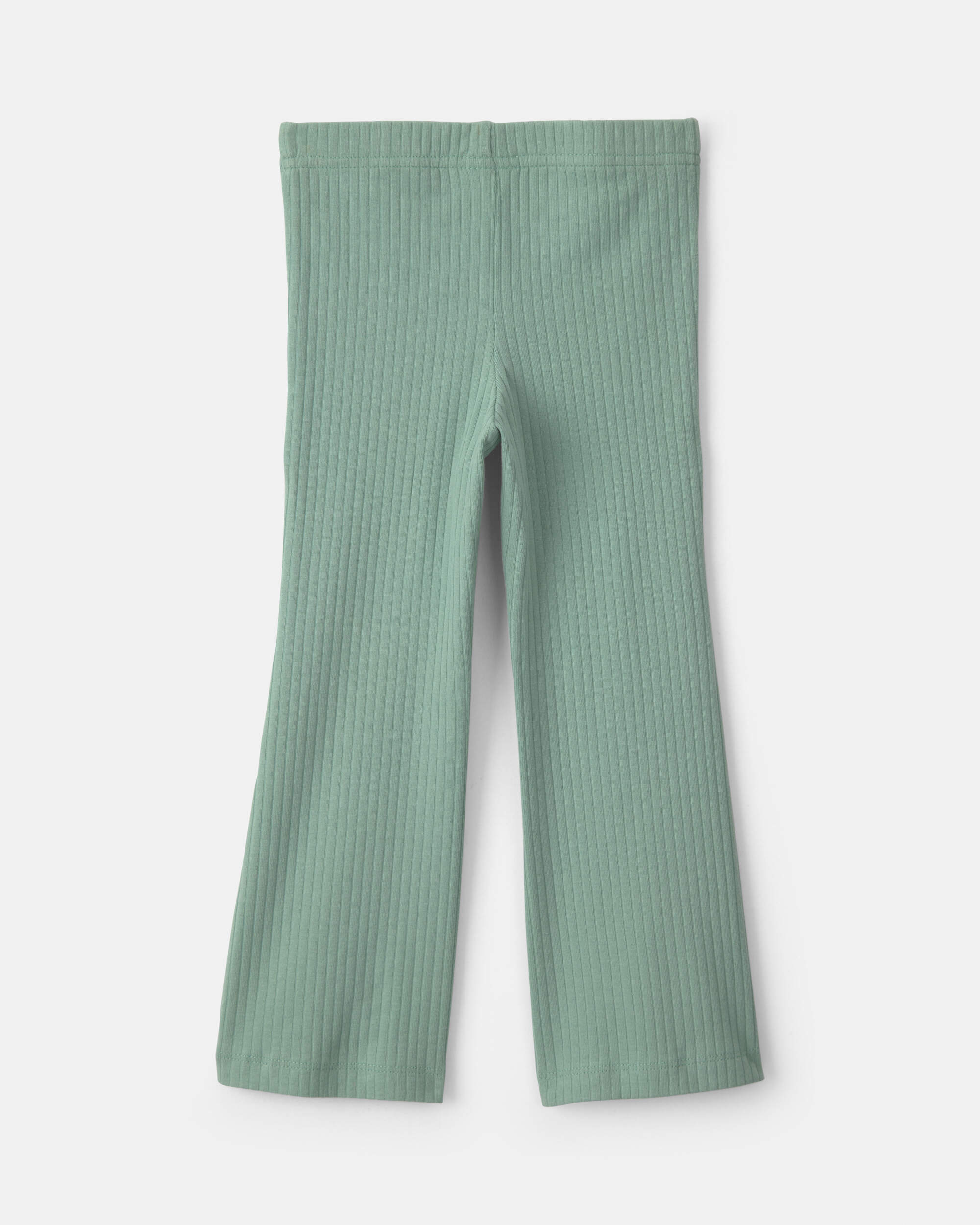 Toddler Girl Cotton Pull-On Stretch Flare Leggings - Green