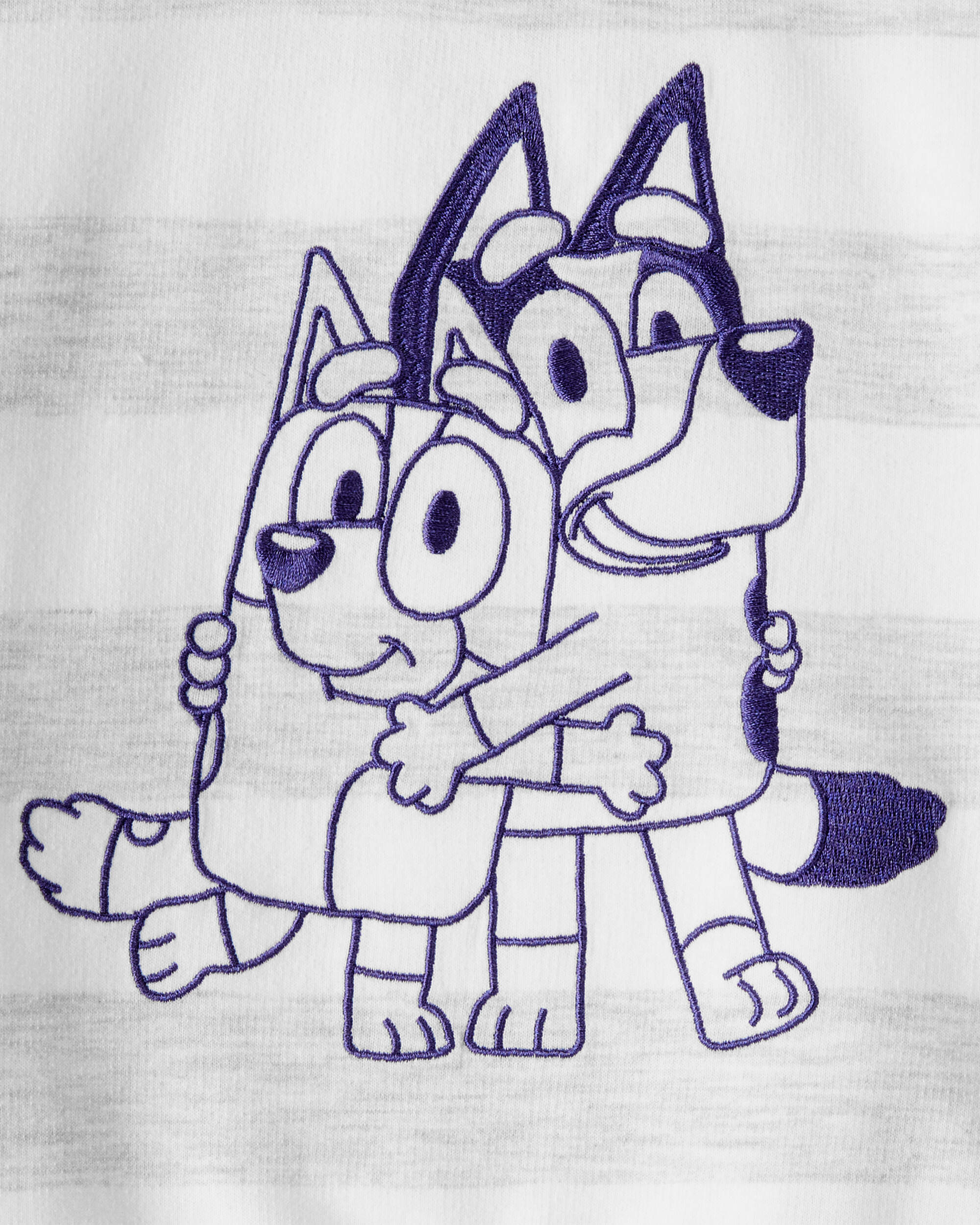 Baby Bluey Striped French Terry Pullover - Grey