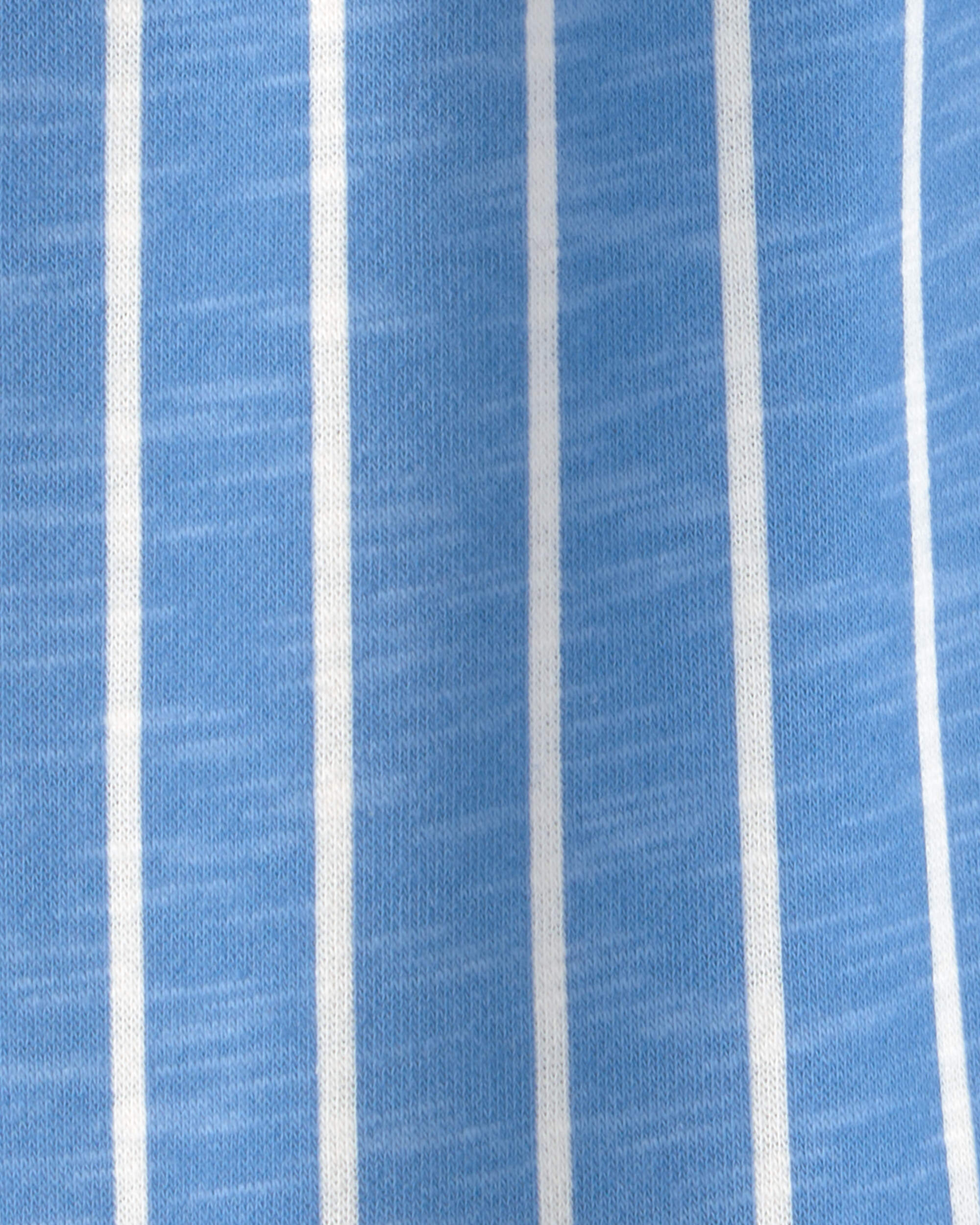 Baby Striped French Terry Pants - Blue/White