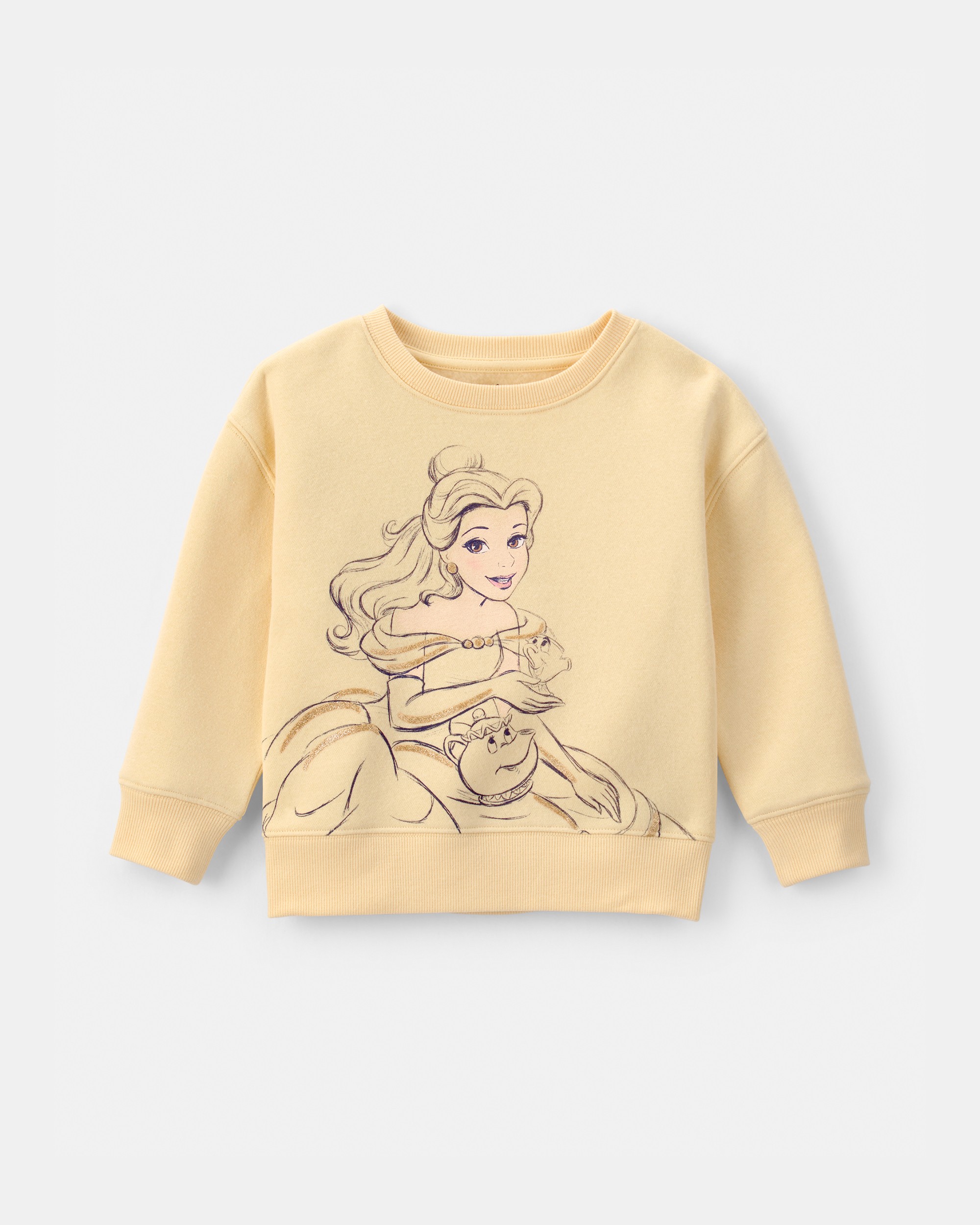 Toddler Girl Disney© Belle Fleece Pullover Sweatshirt - Yellow