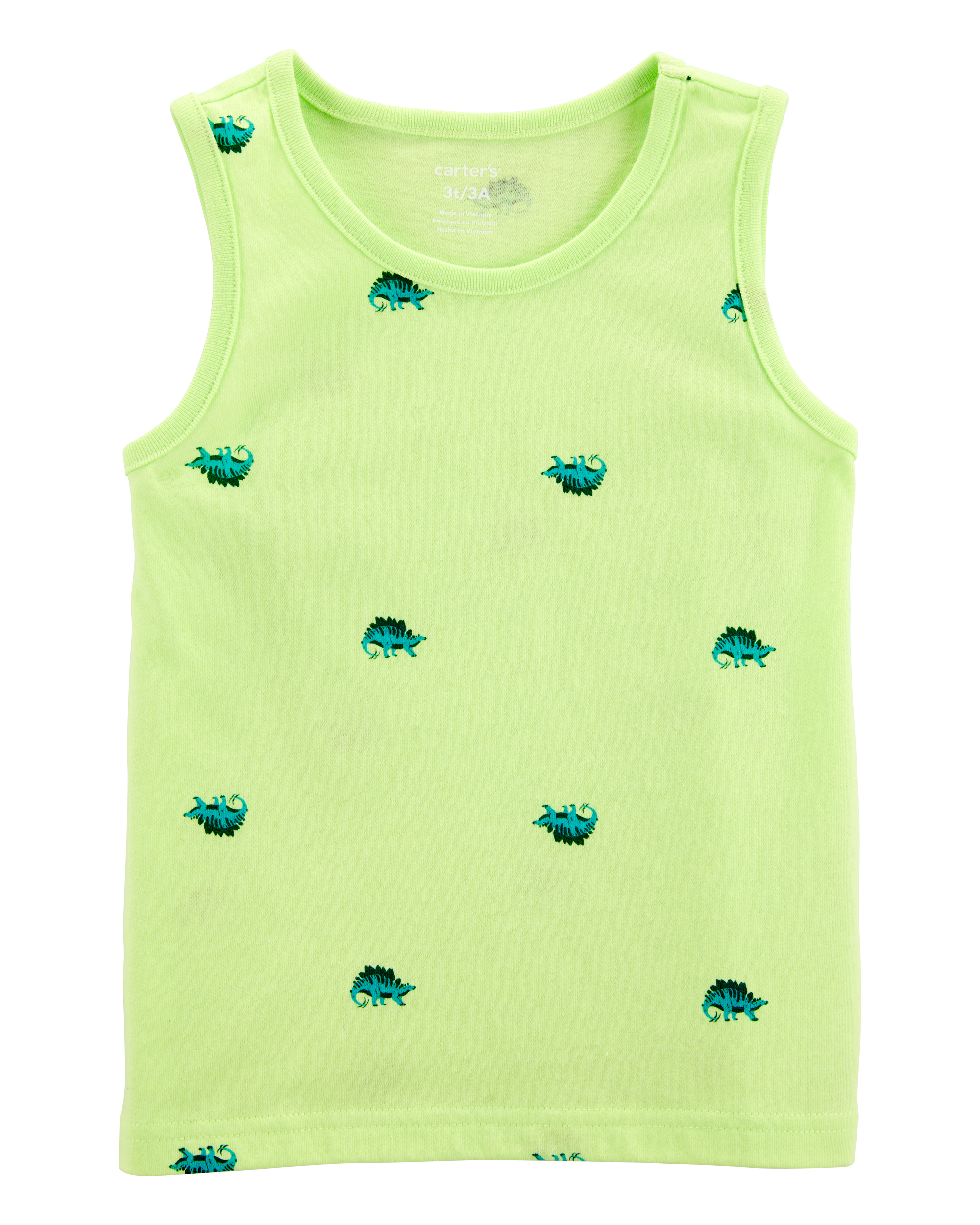 Baby Dinosaur Graphic Tank - Neon Yellow
