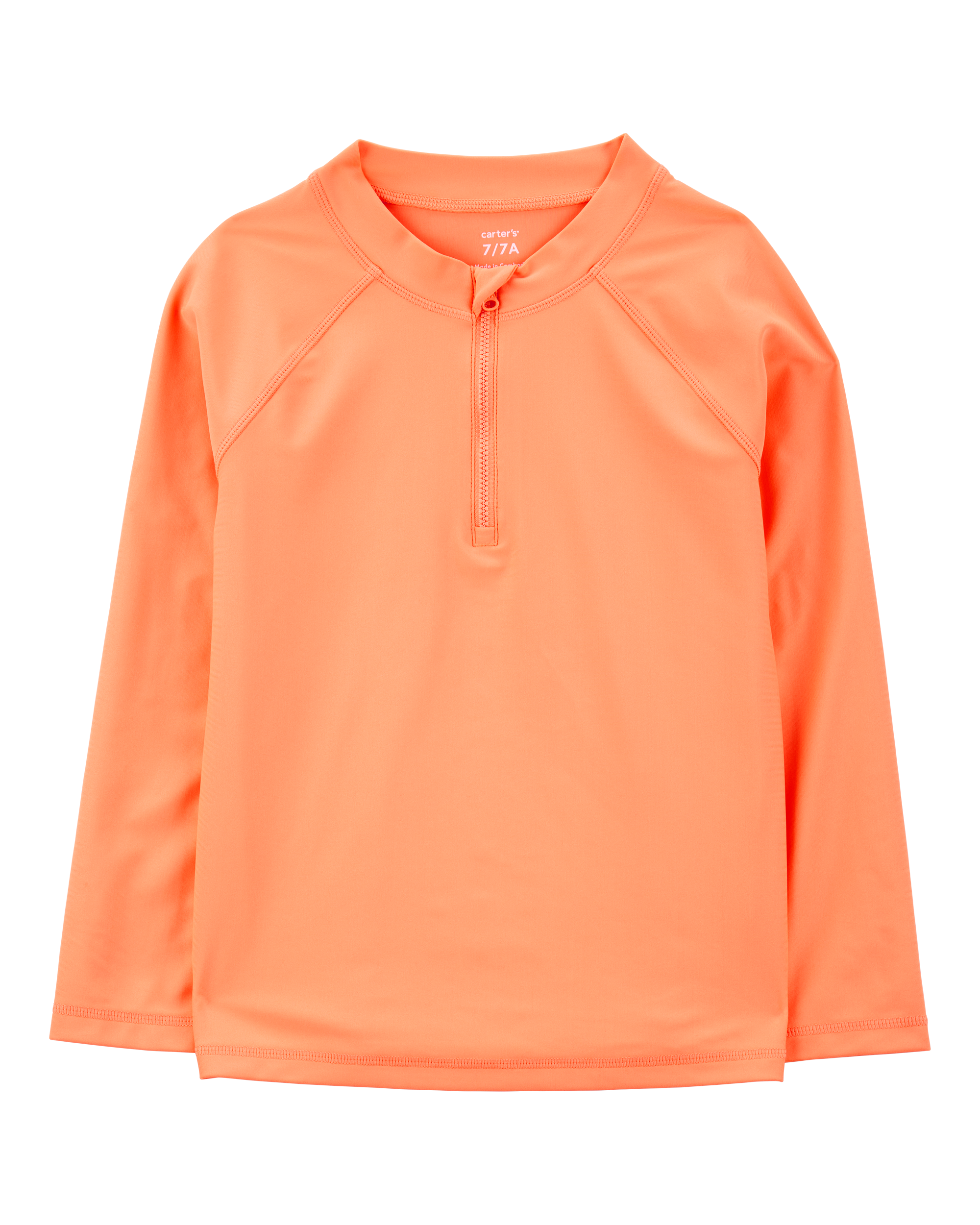 Kid Long-Sleeve Half-Zip Rashguard - Orange