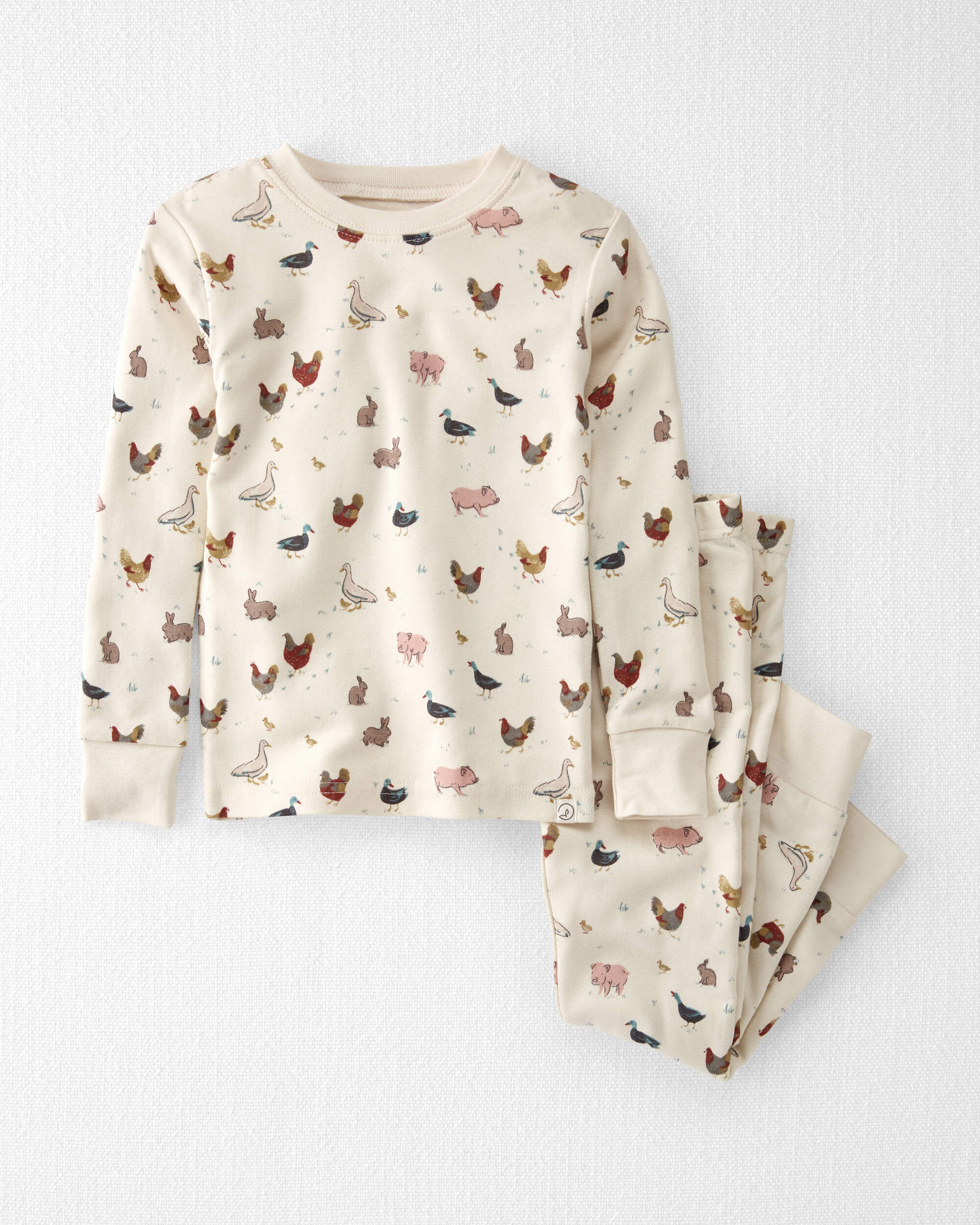 Toddler Organic Cotton Pyjamas Barnyard Tails Print