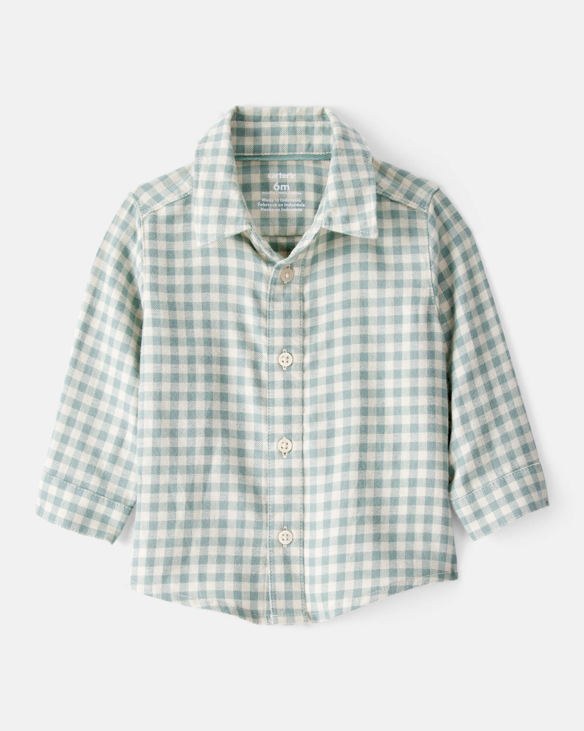 Baby Boy Checkered Print Bodysuit Overall Set - Blue