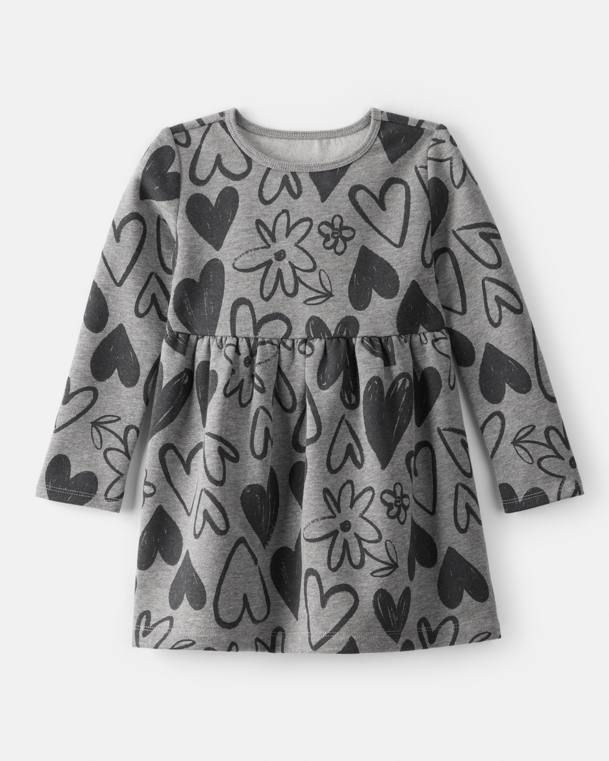 Toddler Girl DayDream Fleece Heart Knit Dress - Grey