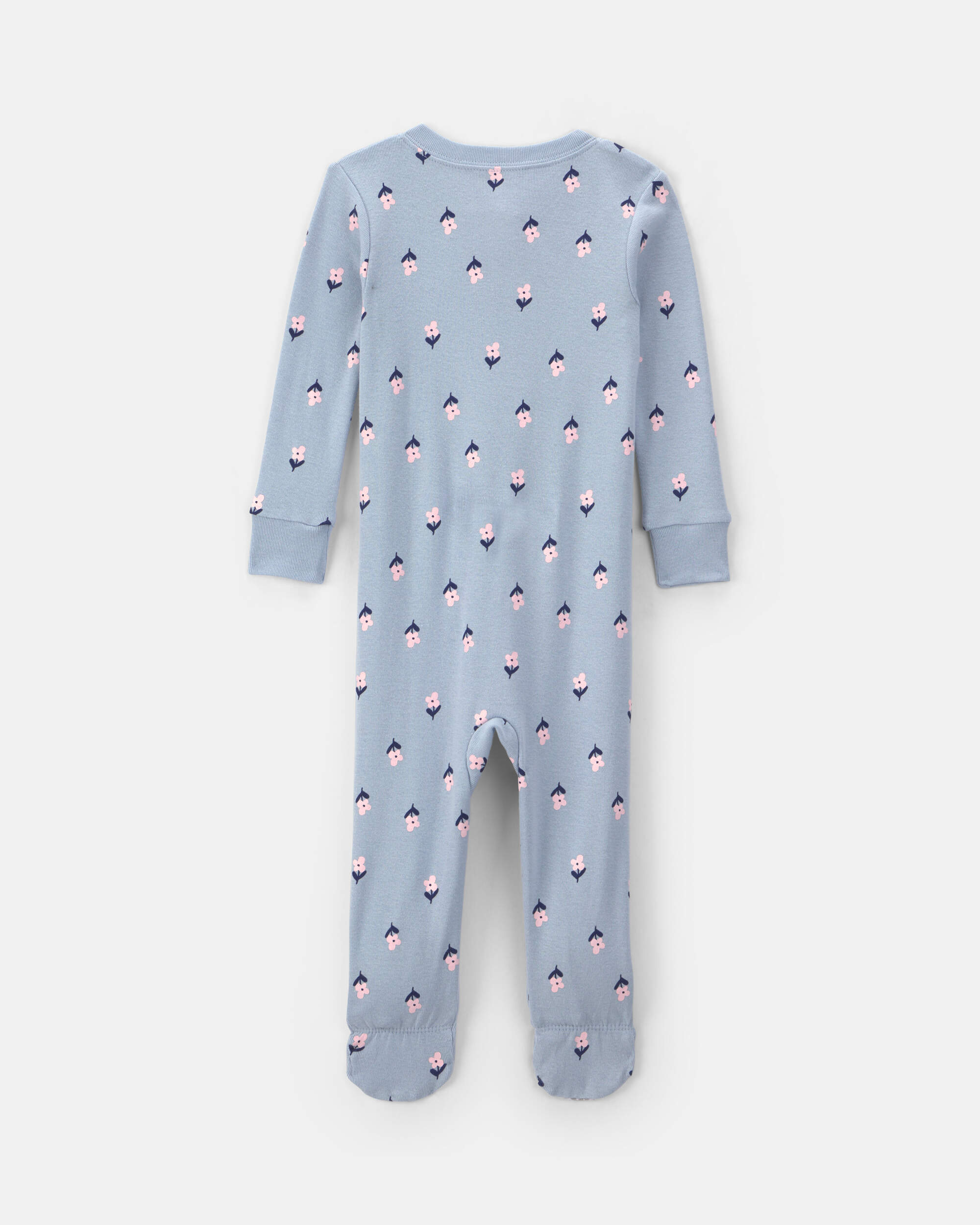 Baby Girl Butterfly Floral Cotton Snug Fit 1-Piece Pyjama - Purple