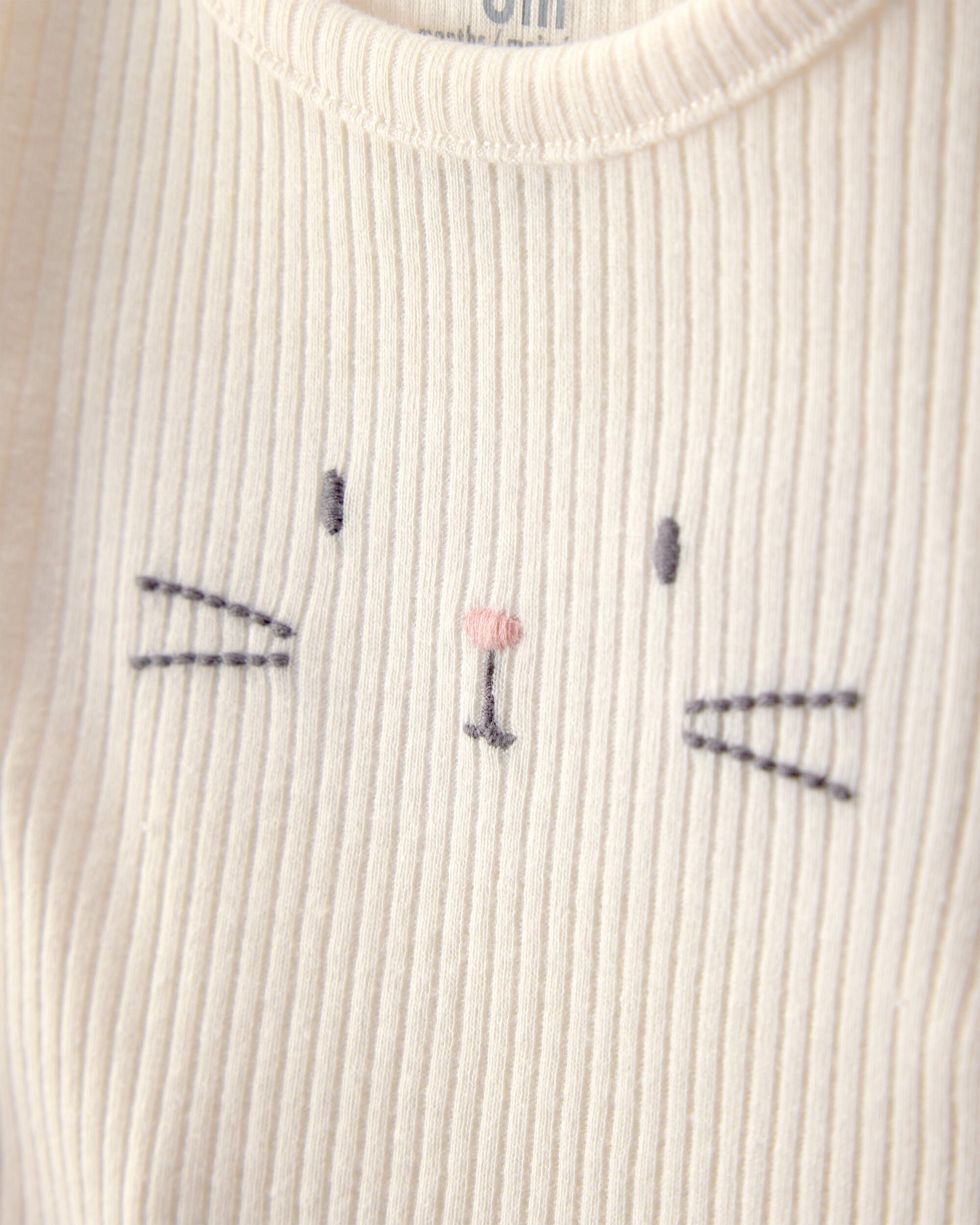 Baby 2-Piece Easter Bunny Rib Tee & Pant Set - Cream