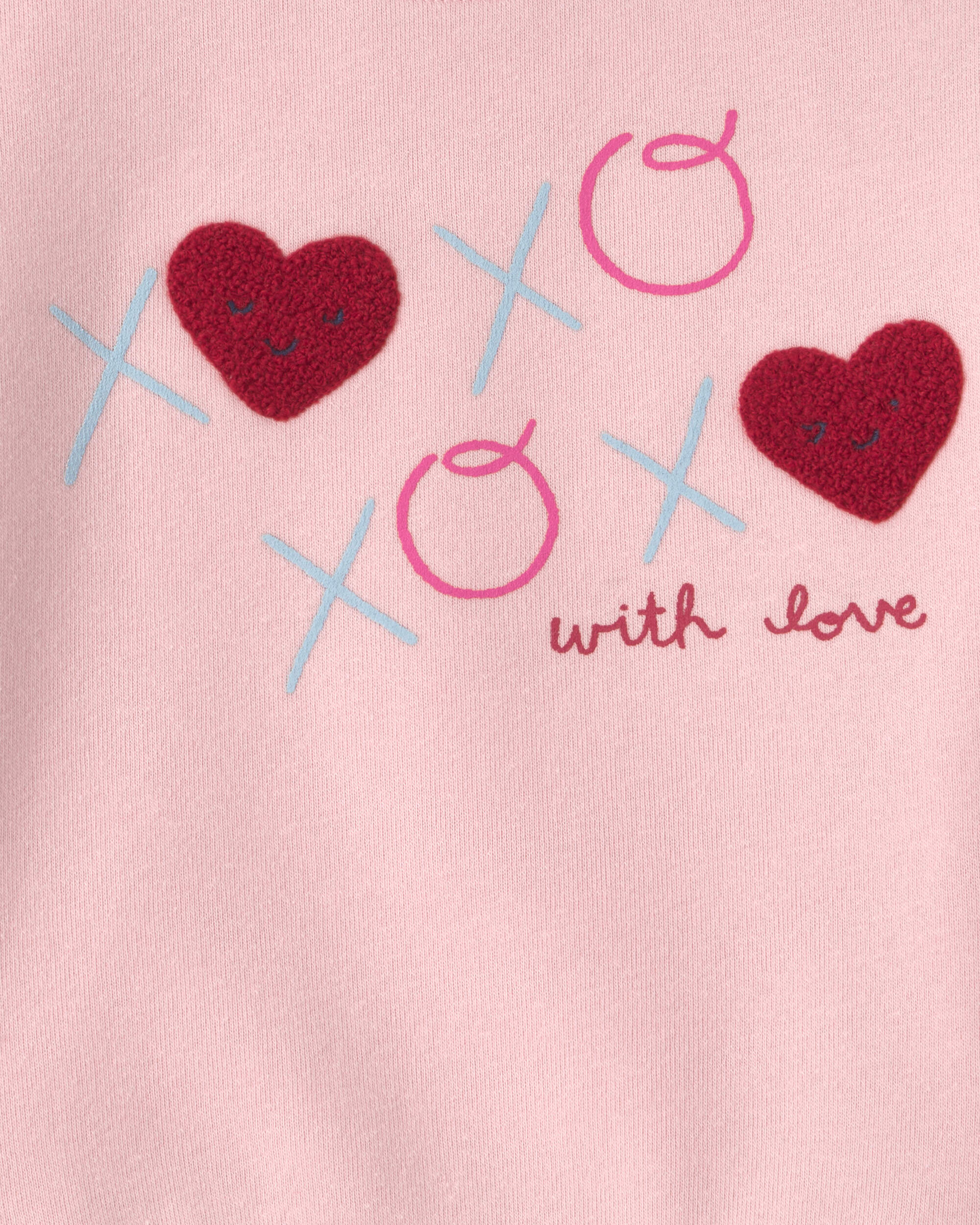 Toddler Girl 'XOXO' Heart Valentine's Day Pullover Sweatshirt - Pink