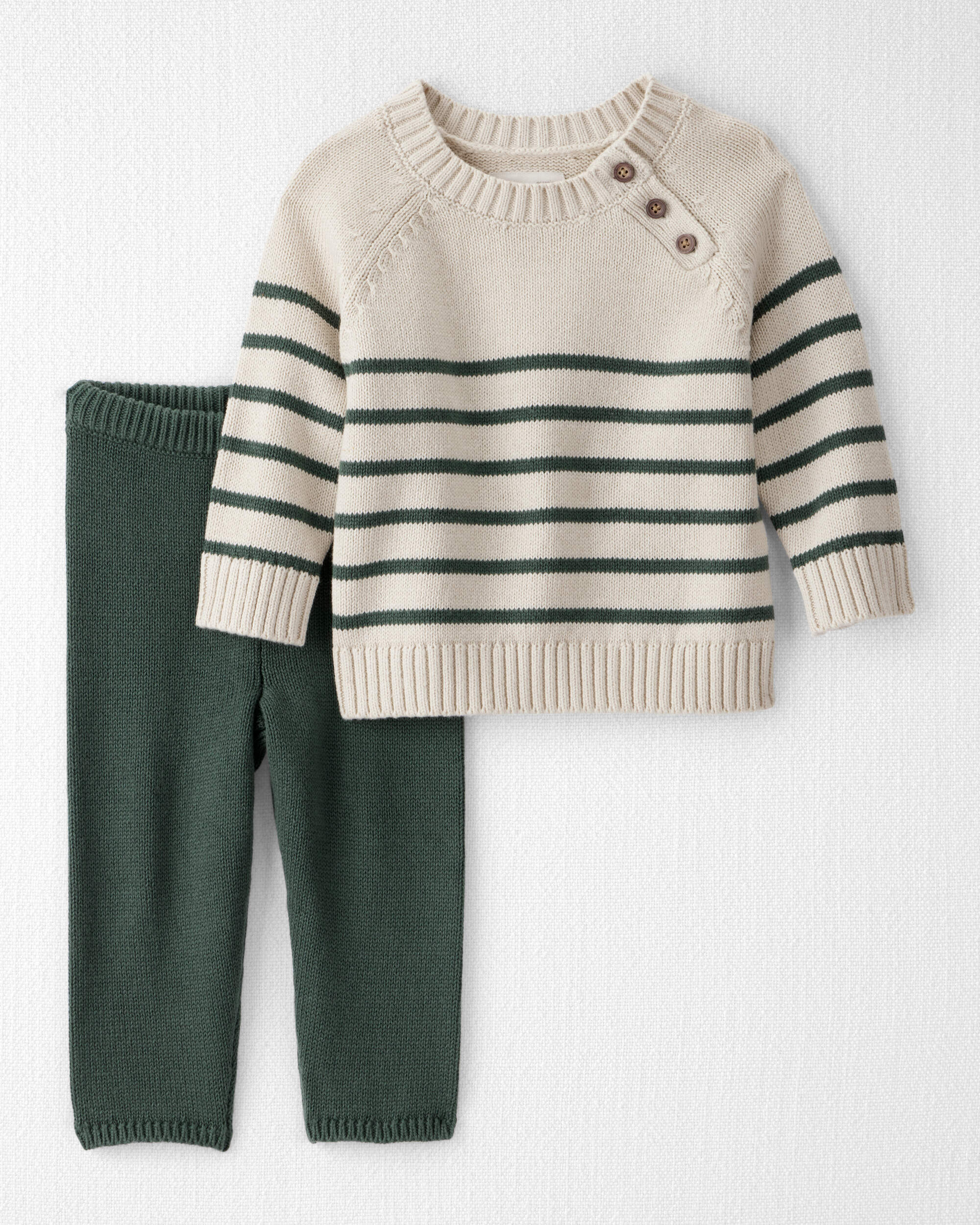 Baby 2-Piece Organic Cotton Sweater Knit Set Stripes