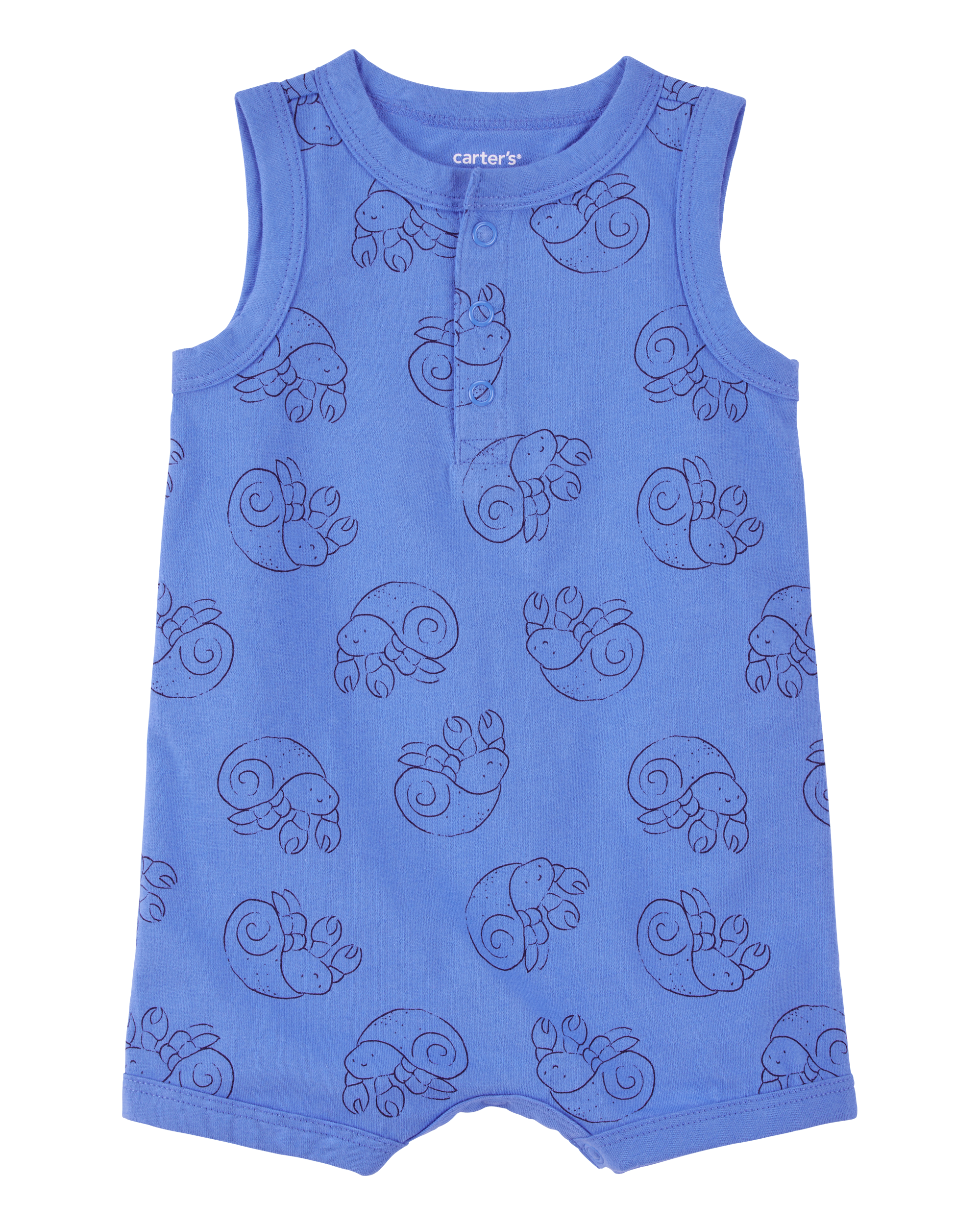 Baby Hermit Crab Print Cotton Romper