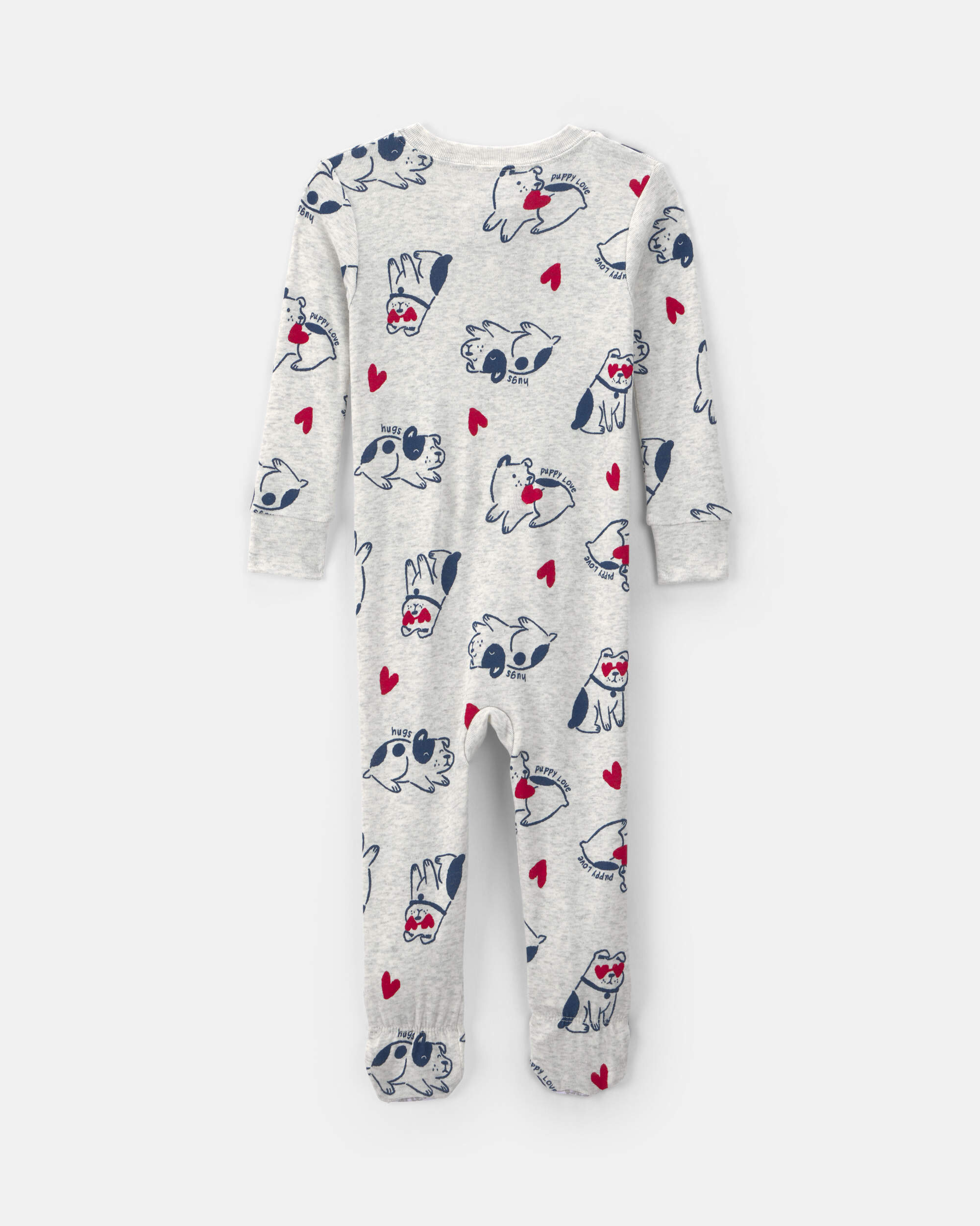 Baby Puppy Love Valentine's Day Snug Fit 1-Piece Pyjama - Cream