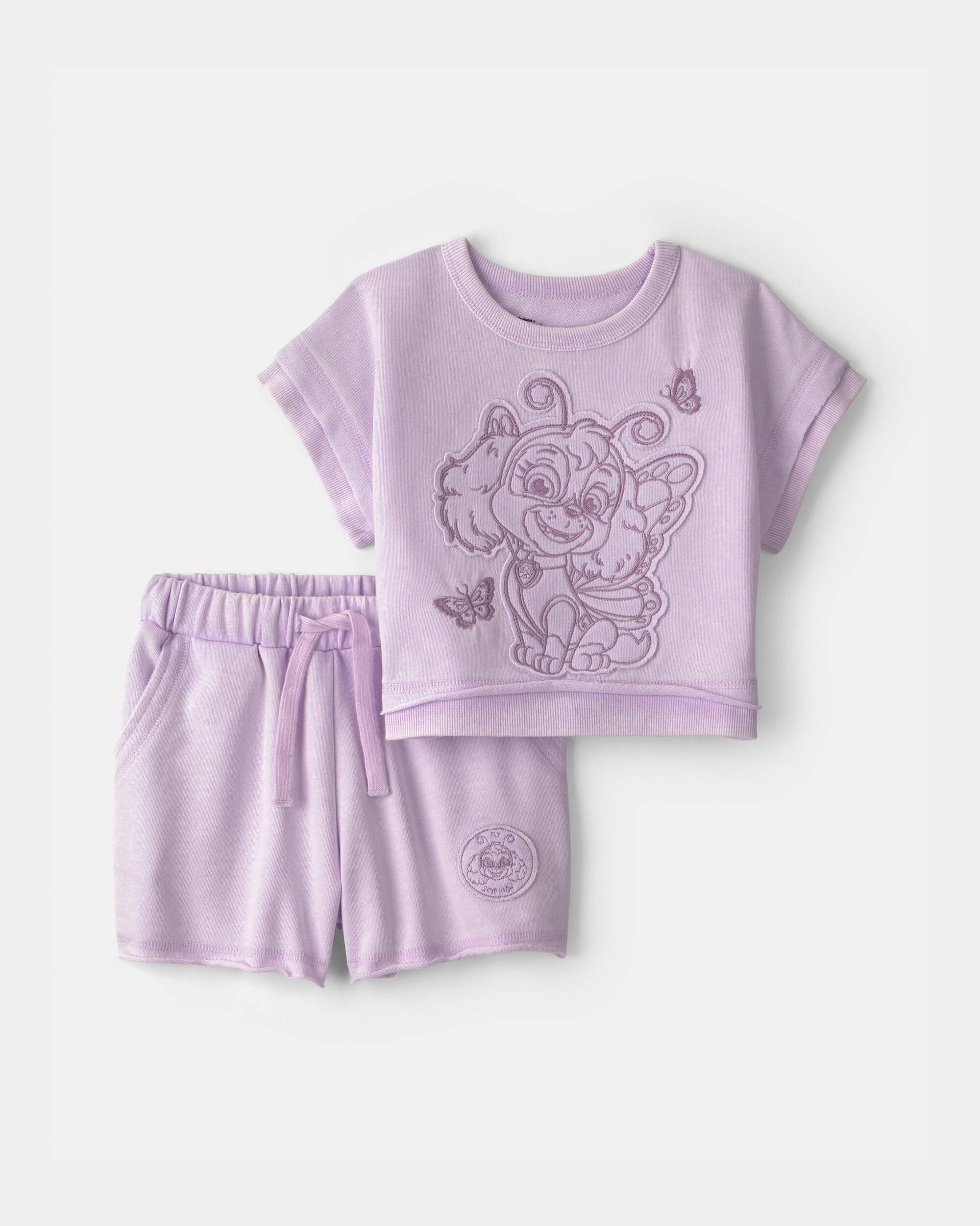 Toddler Girl 2-Piece Paw Patrol® French Terry Top & Short Set - Purple