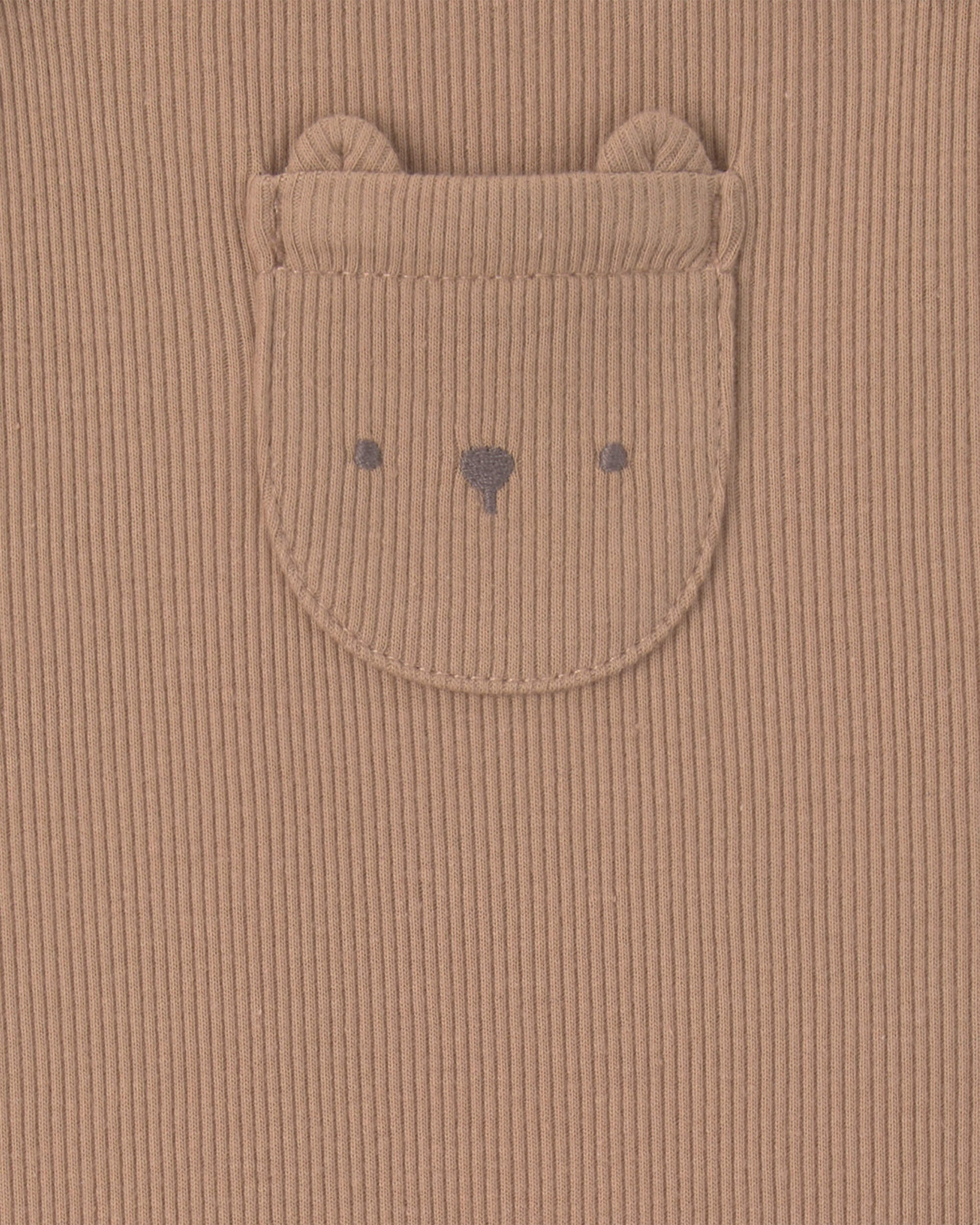 Baby 2-Piece Bear Long-Sleeve Overall Set - Brown