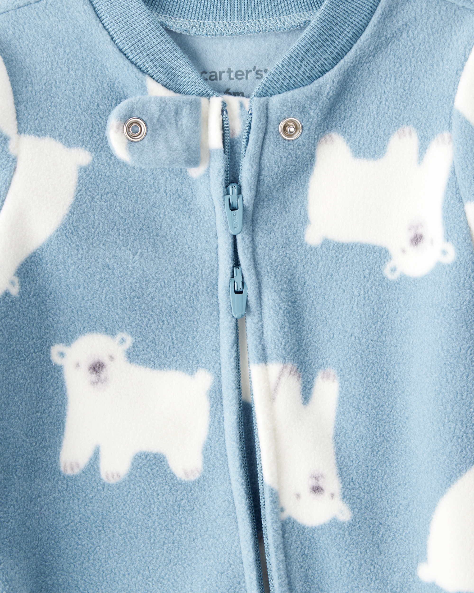 Baby Boy Polar Bear Loose Fit Long-Sleeve Sleeper - Blue