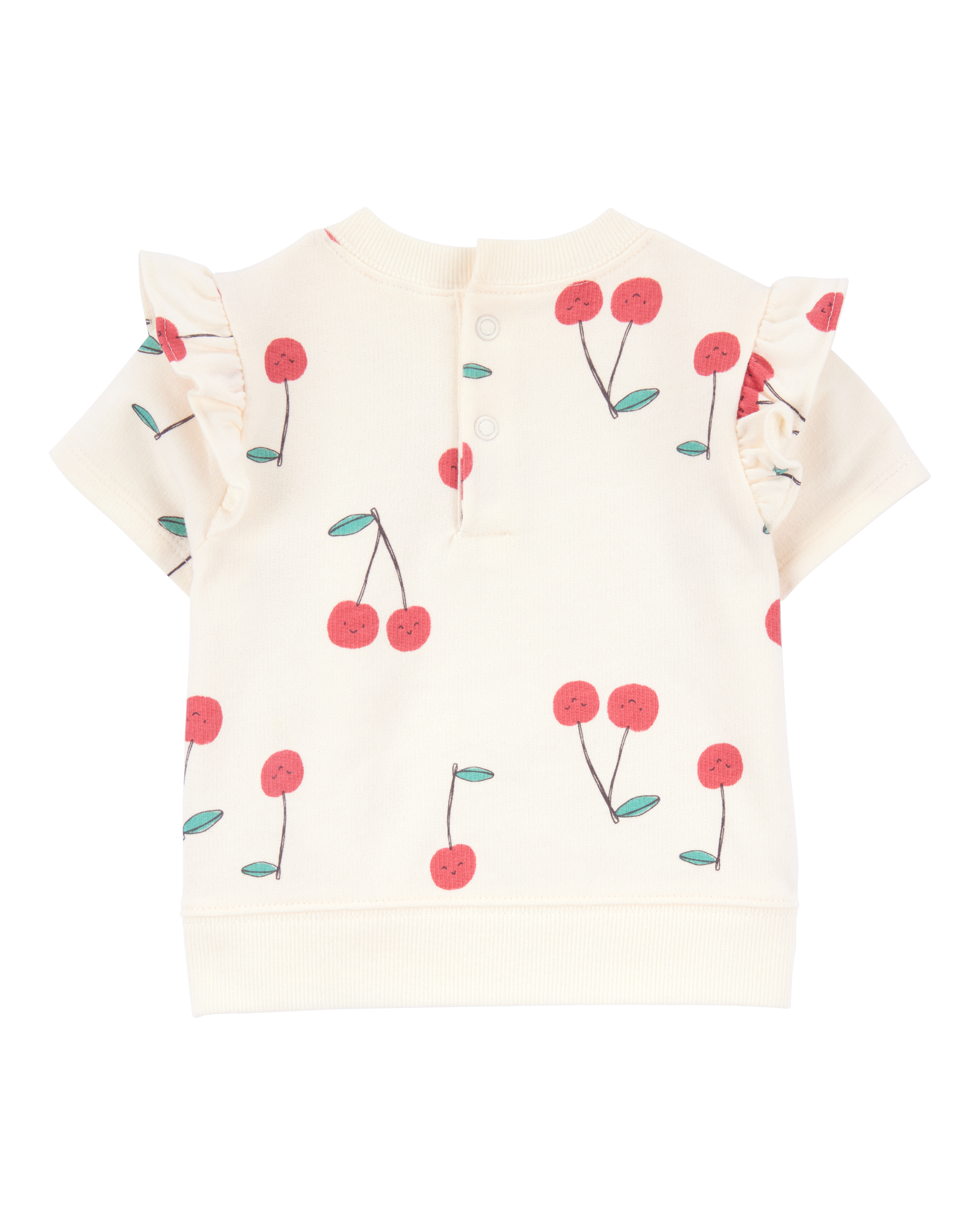 Baby Girl 3-Piece Cherry Outfit Set - Red/Ivory