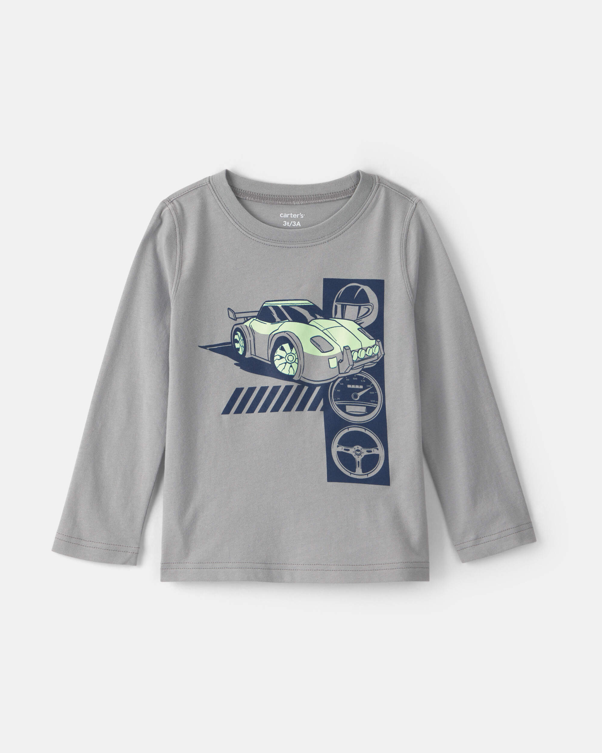 Toddler Boy 'Speed Racer' Car Long-Sleeve Graphic Tee - Grey