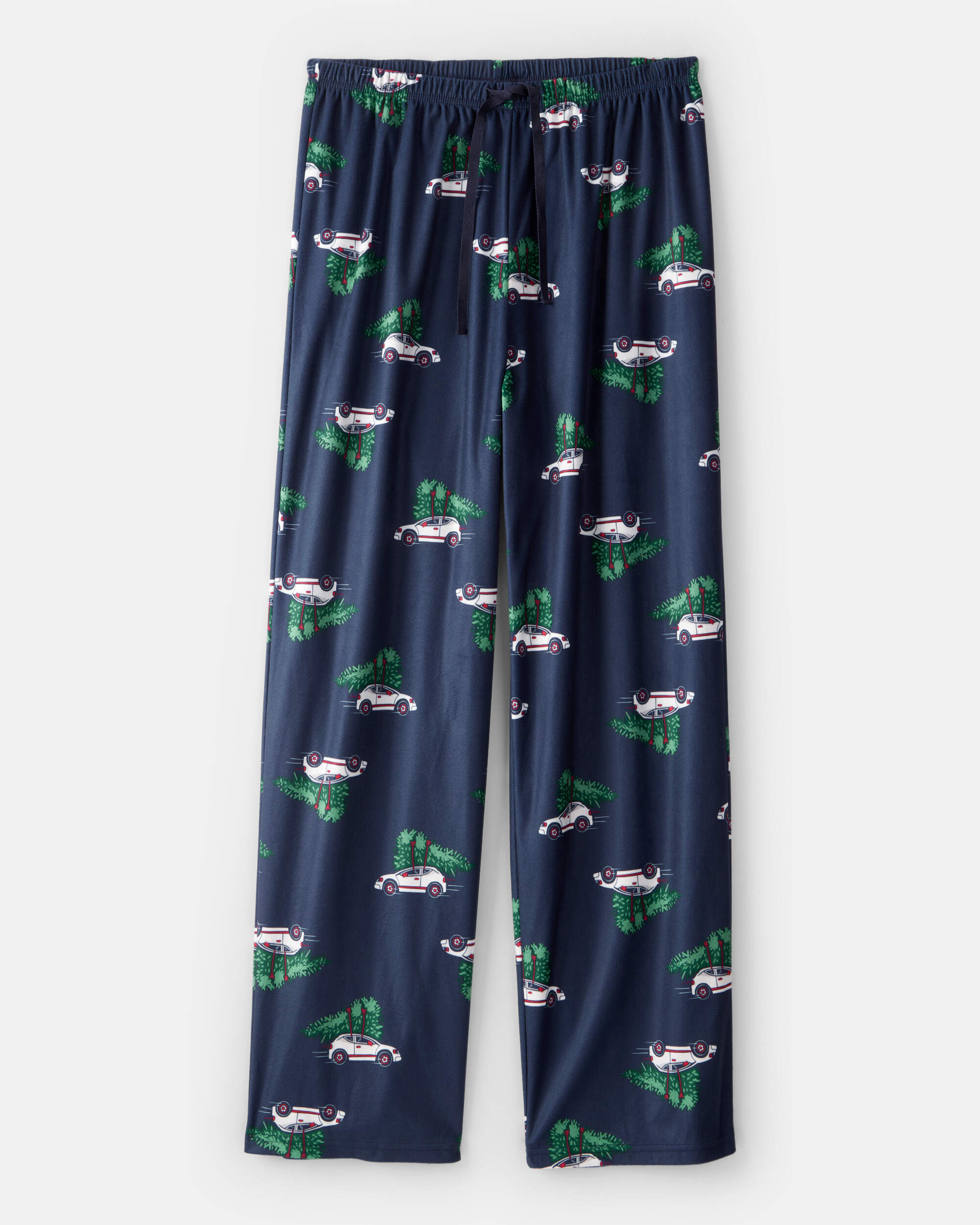 Adult Christmas Cars Loose Fit Pyjama Bottoms- Navy