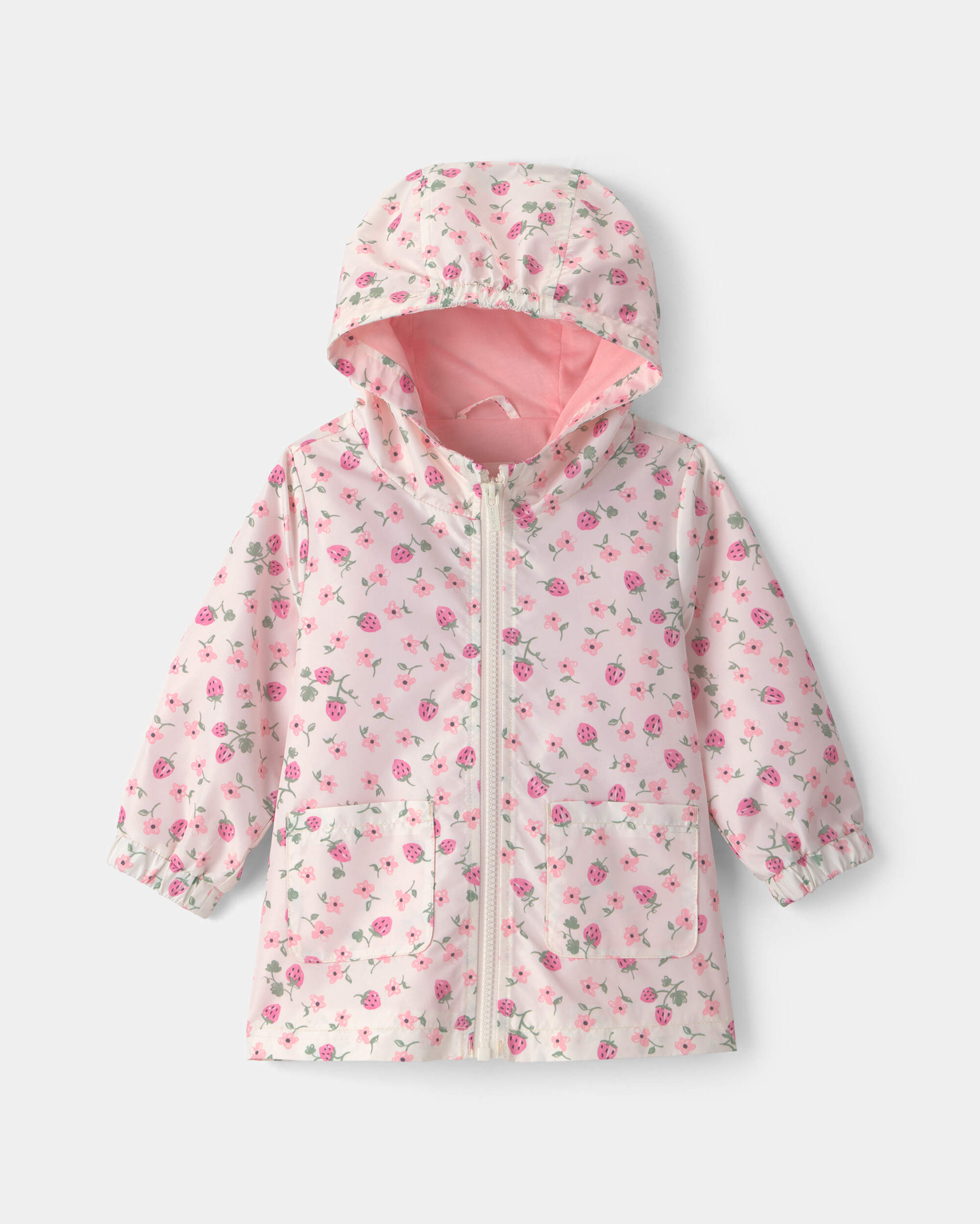 Baby Girl Strawberry Floral Raincoat