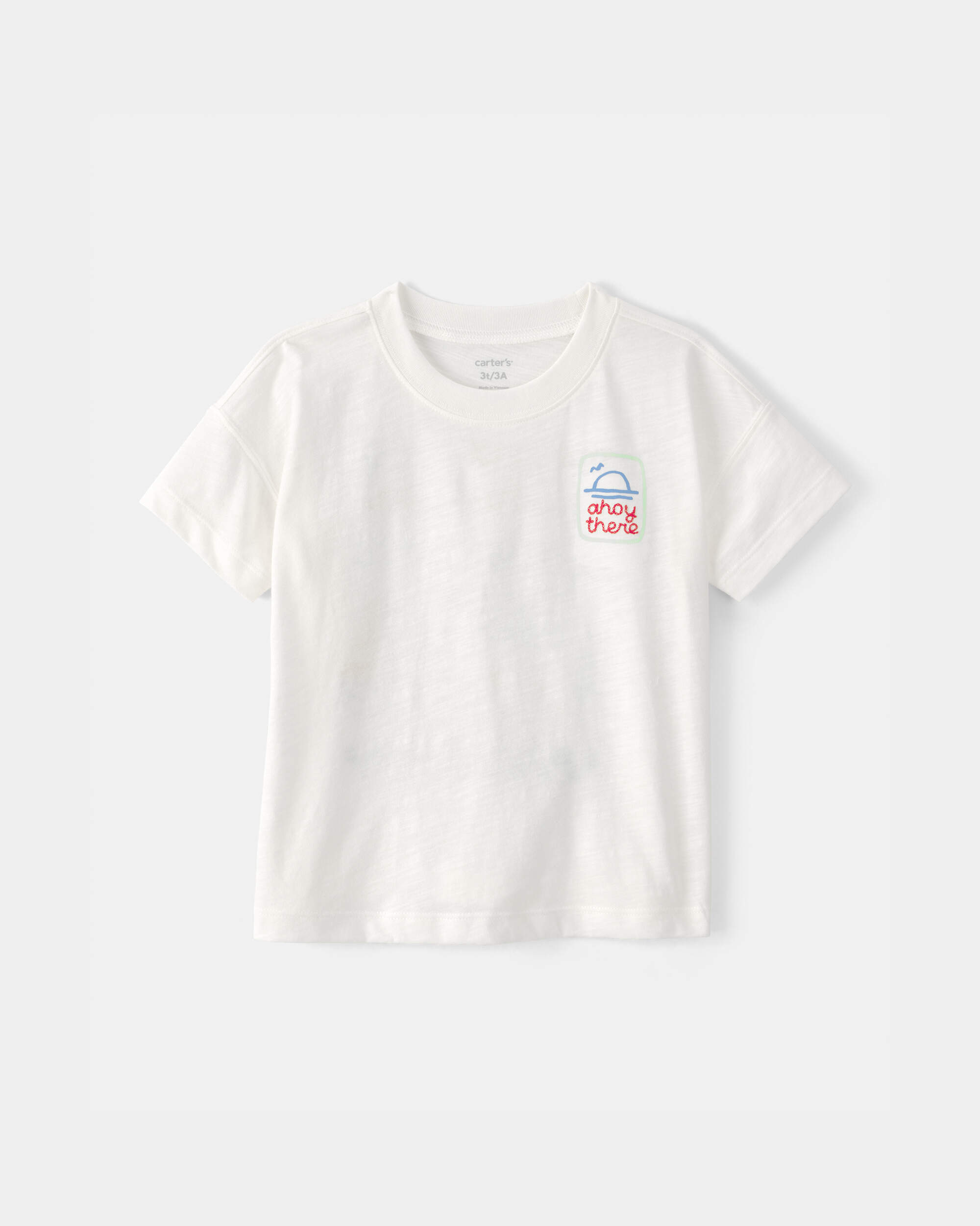 Toddler 'Ahoy There' Graphic Tee - White