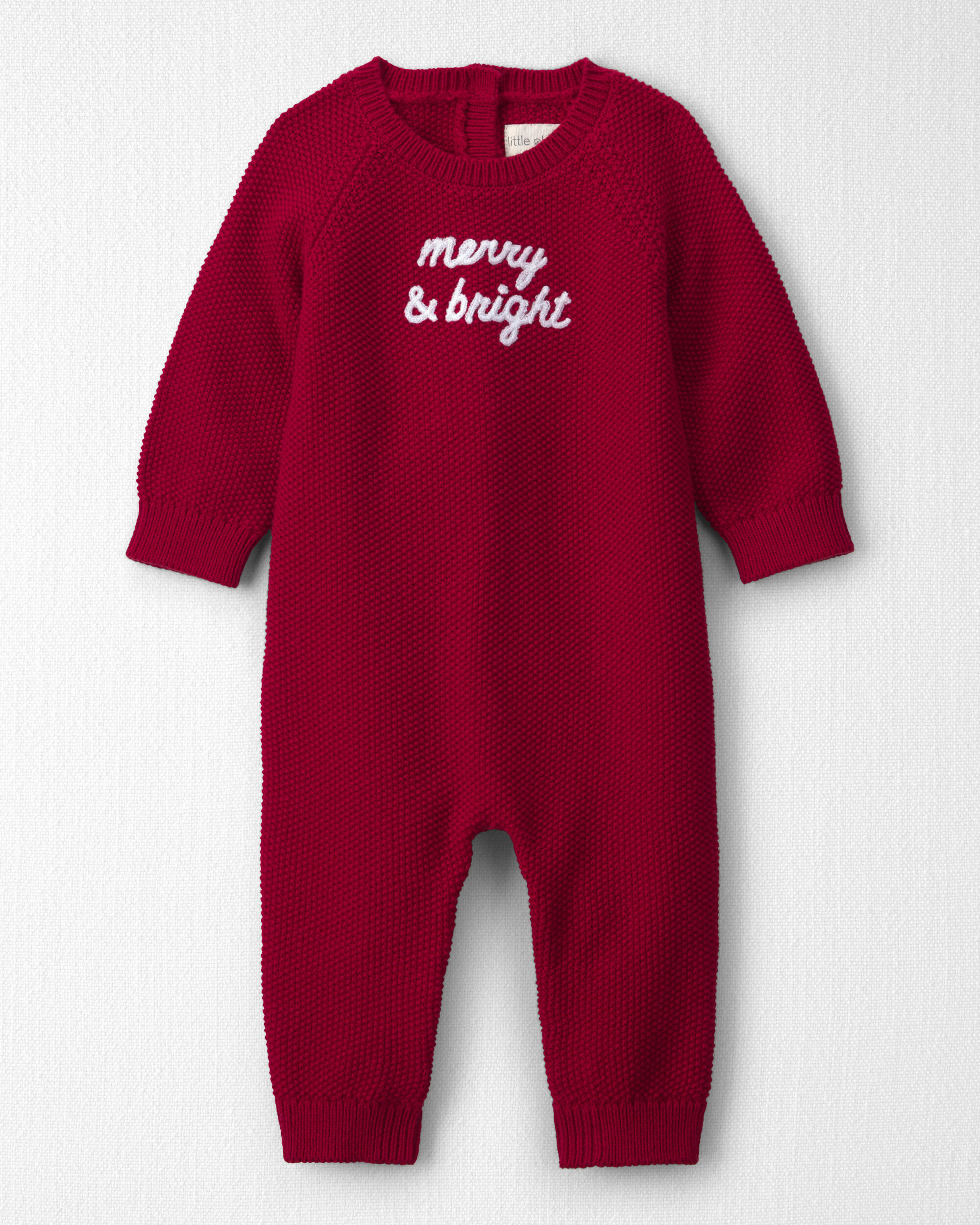 Baby Organic Cotton 'Merry & Bright' Sweater Knit Jumpsuit