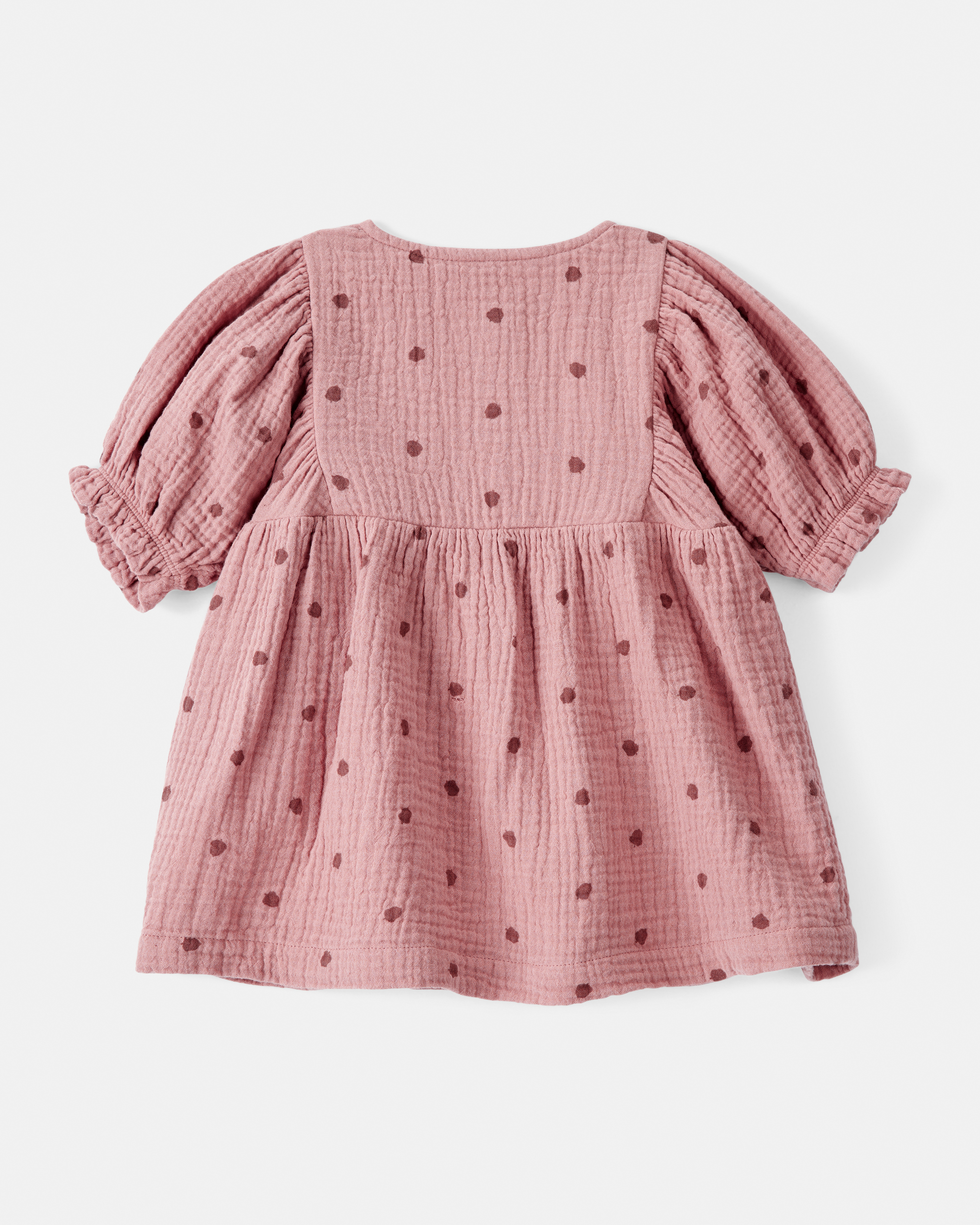 Baby Girl 2-Piece Acorn Print Short-Sleeve Dress Set - Pink