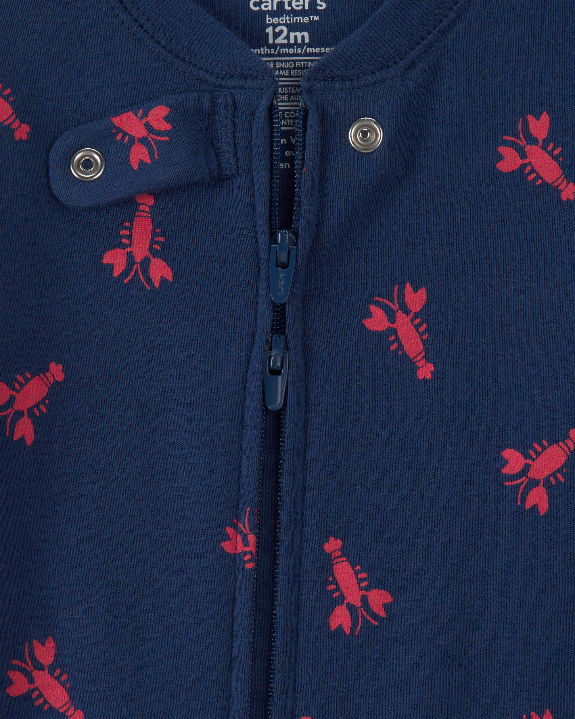 Baby Boy Lobster 100% Cotton Snug Fit 1-Piece Pajama Set - Blue